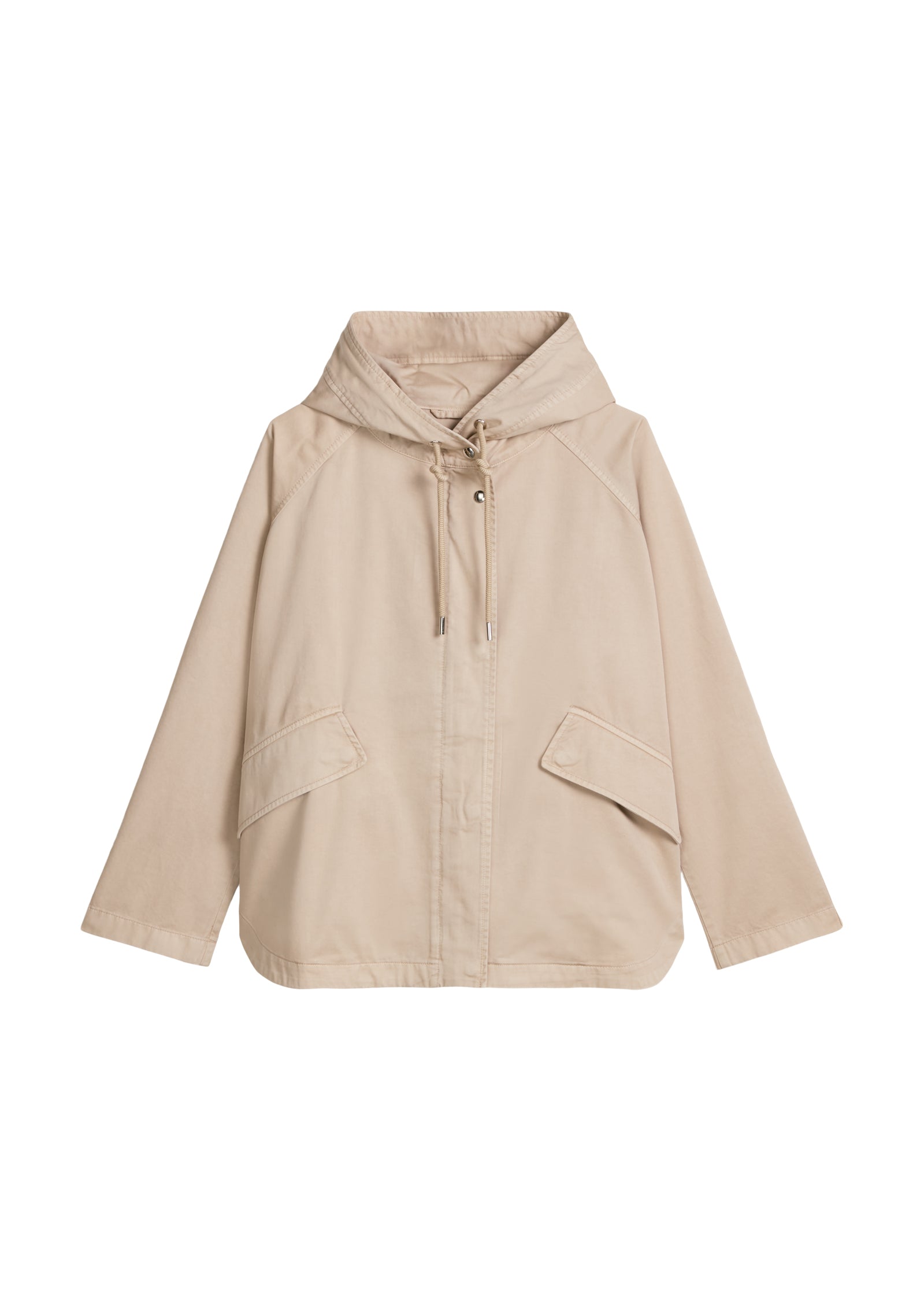 Cape-Jacke mit Kapuze relaxed garment-dyed