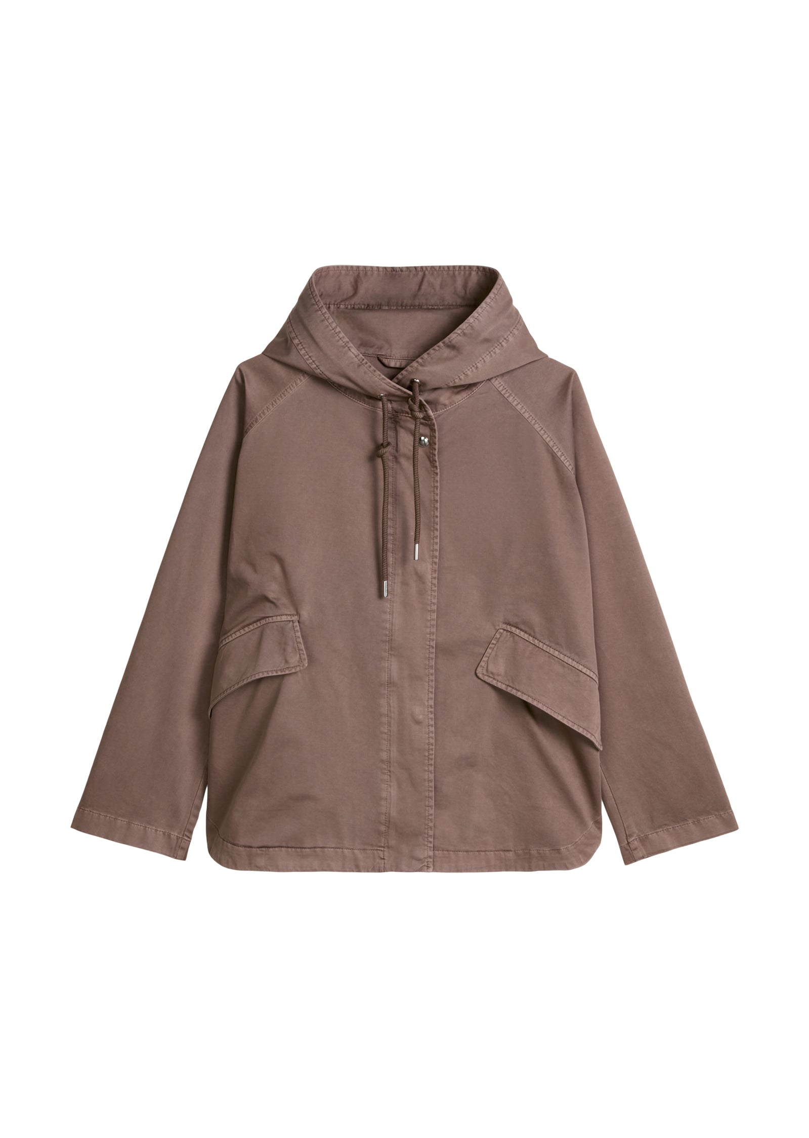 Cape-Jacke mit Kapuze relaxed garment-dyed