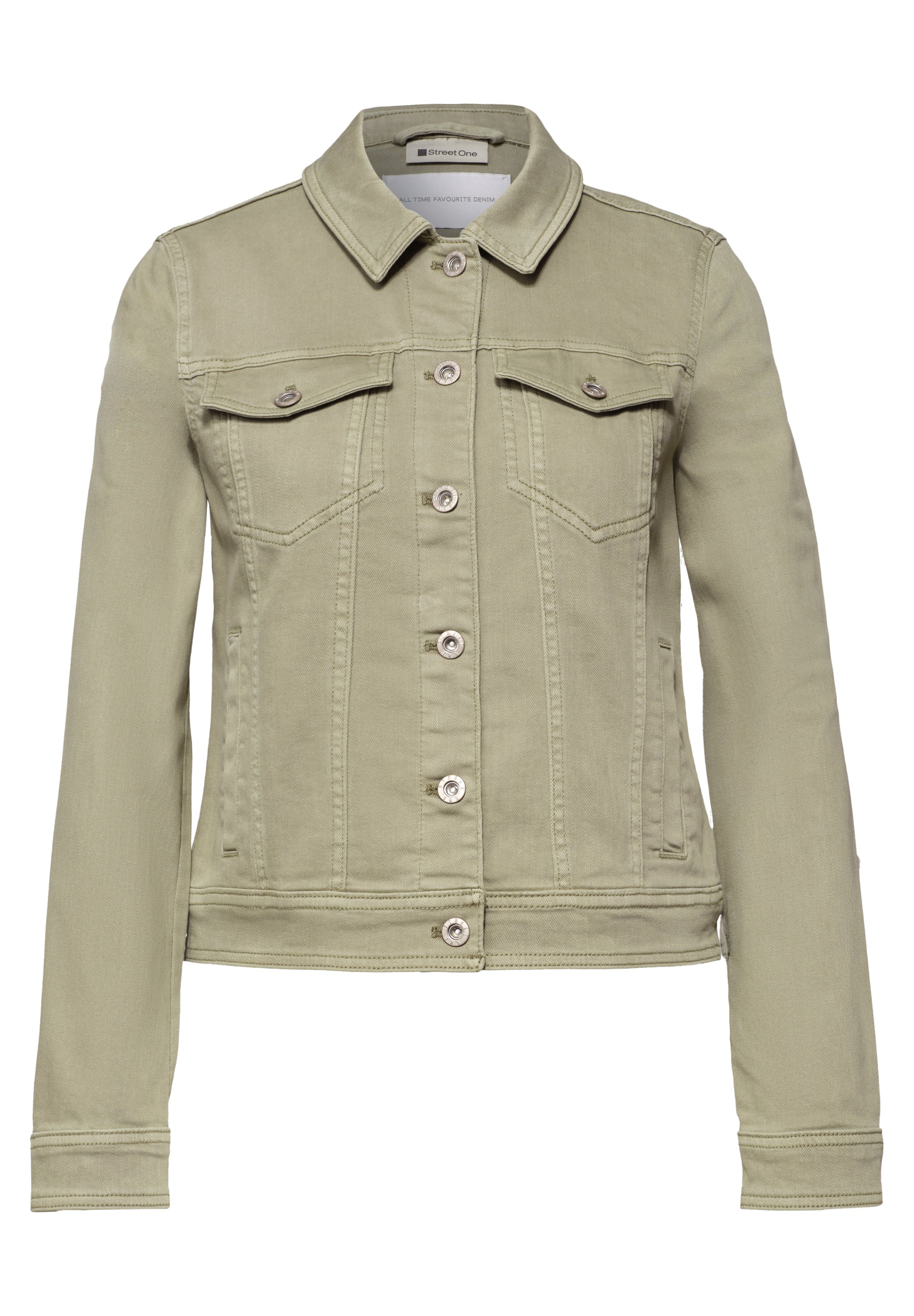 Jeansjacke im Colored-Denim-Look