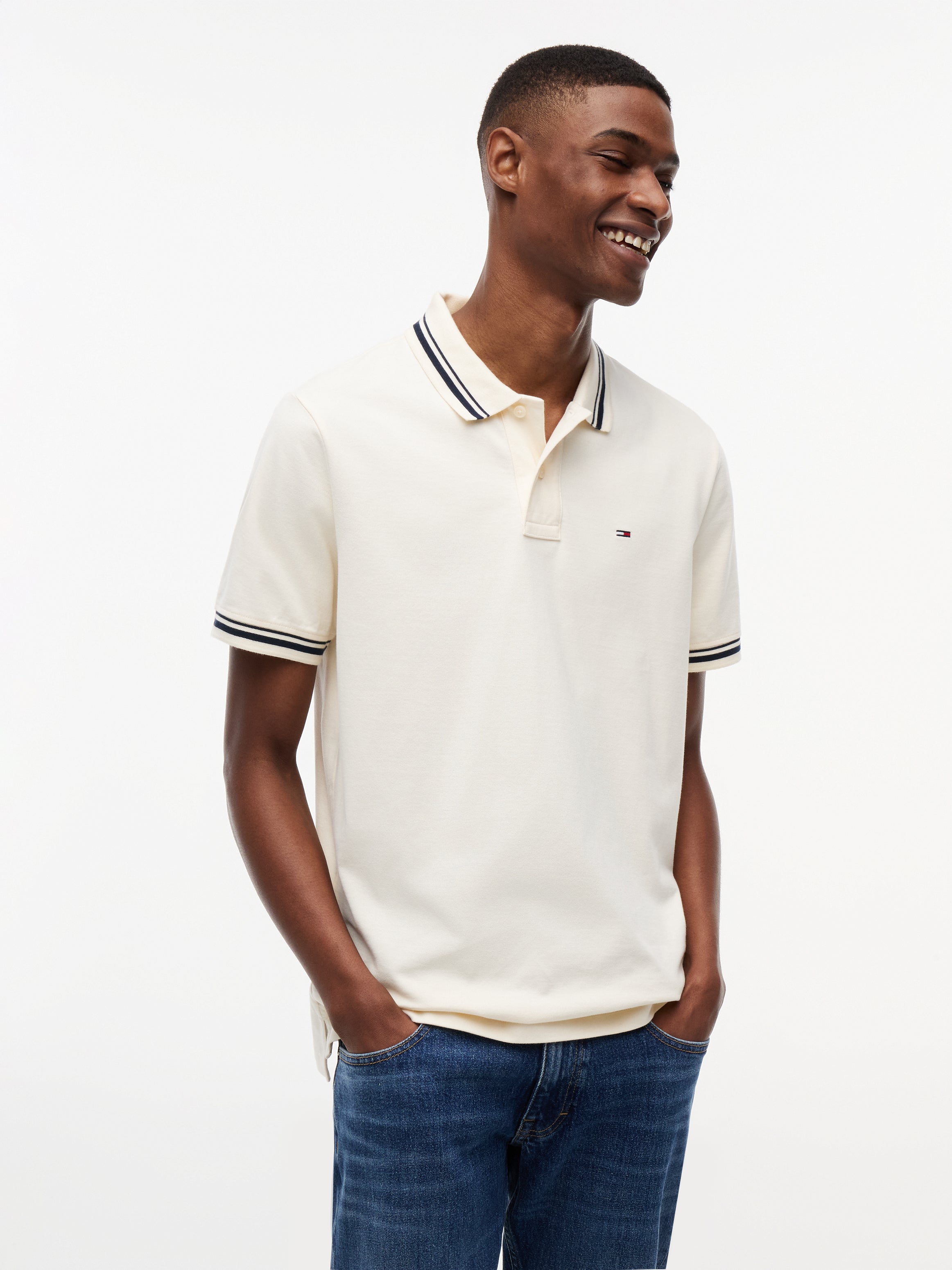 Tommy Flag Regular Fit Tipped Polo Shirt
