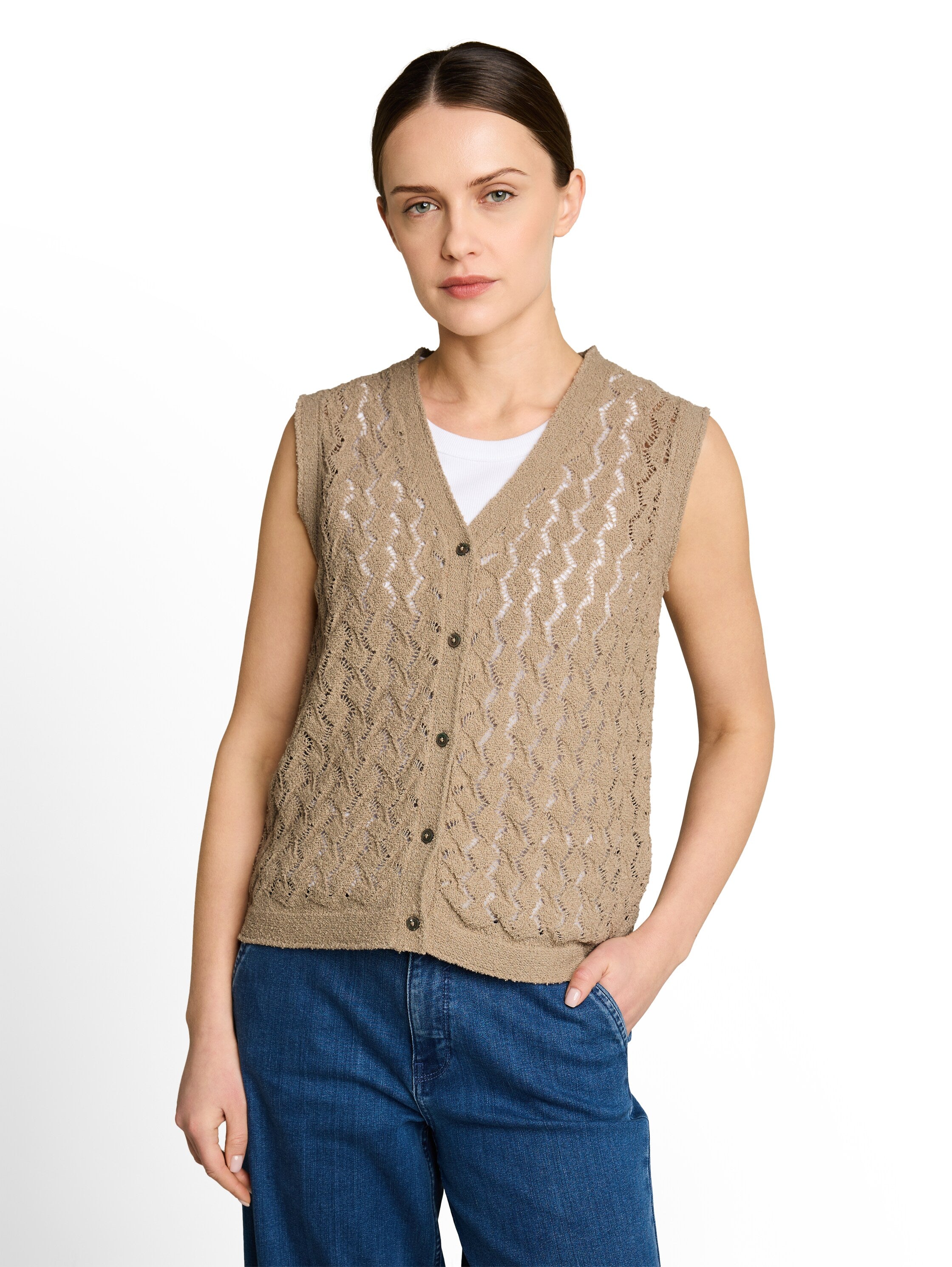 Strickweste mit Knopfleiste