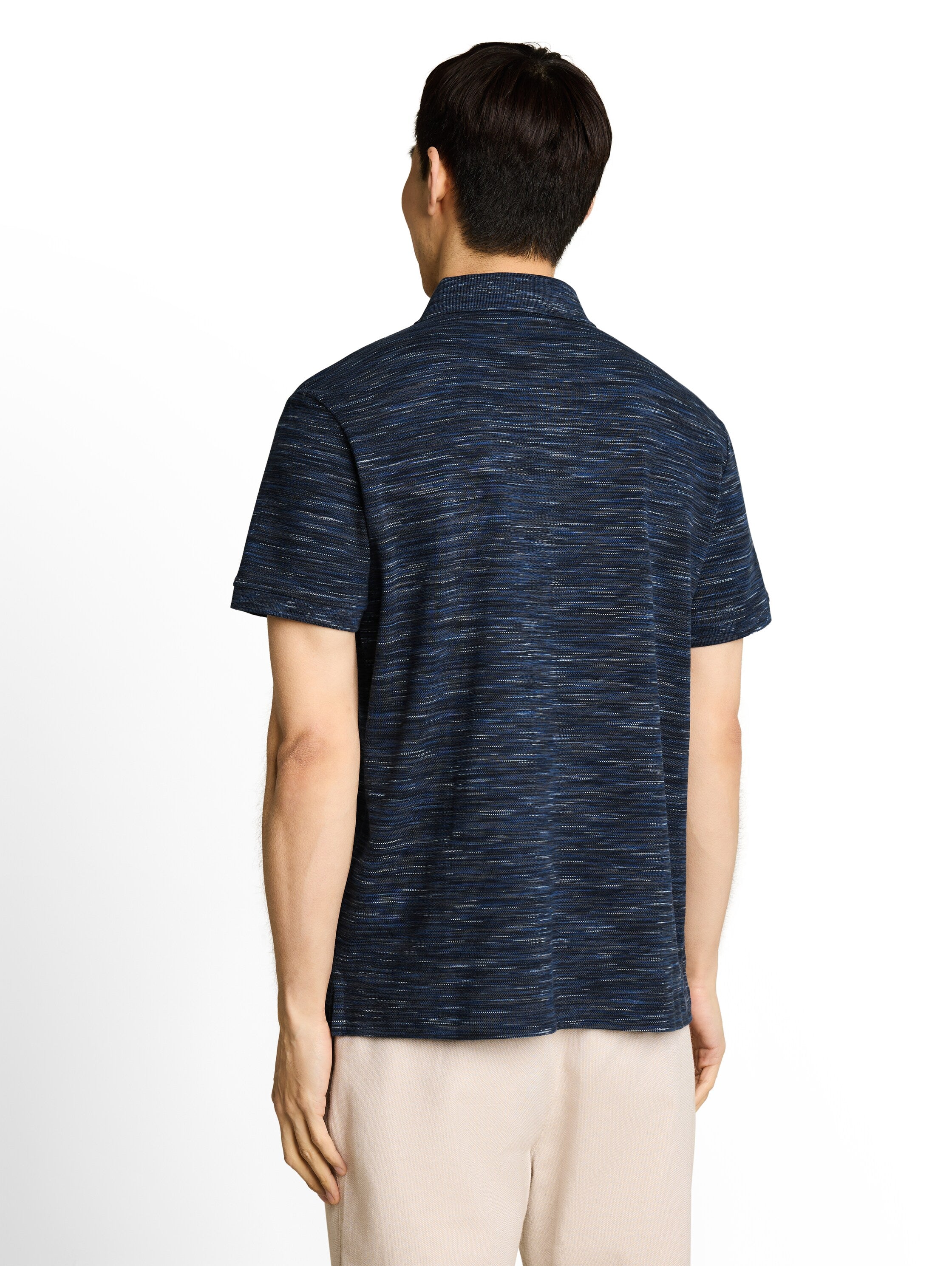 Piqué Poloshirt in Melange-Optik