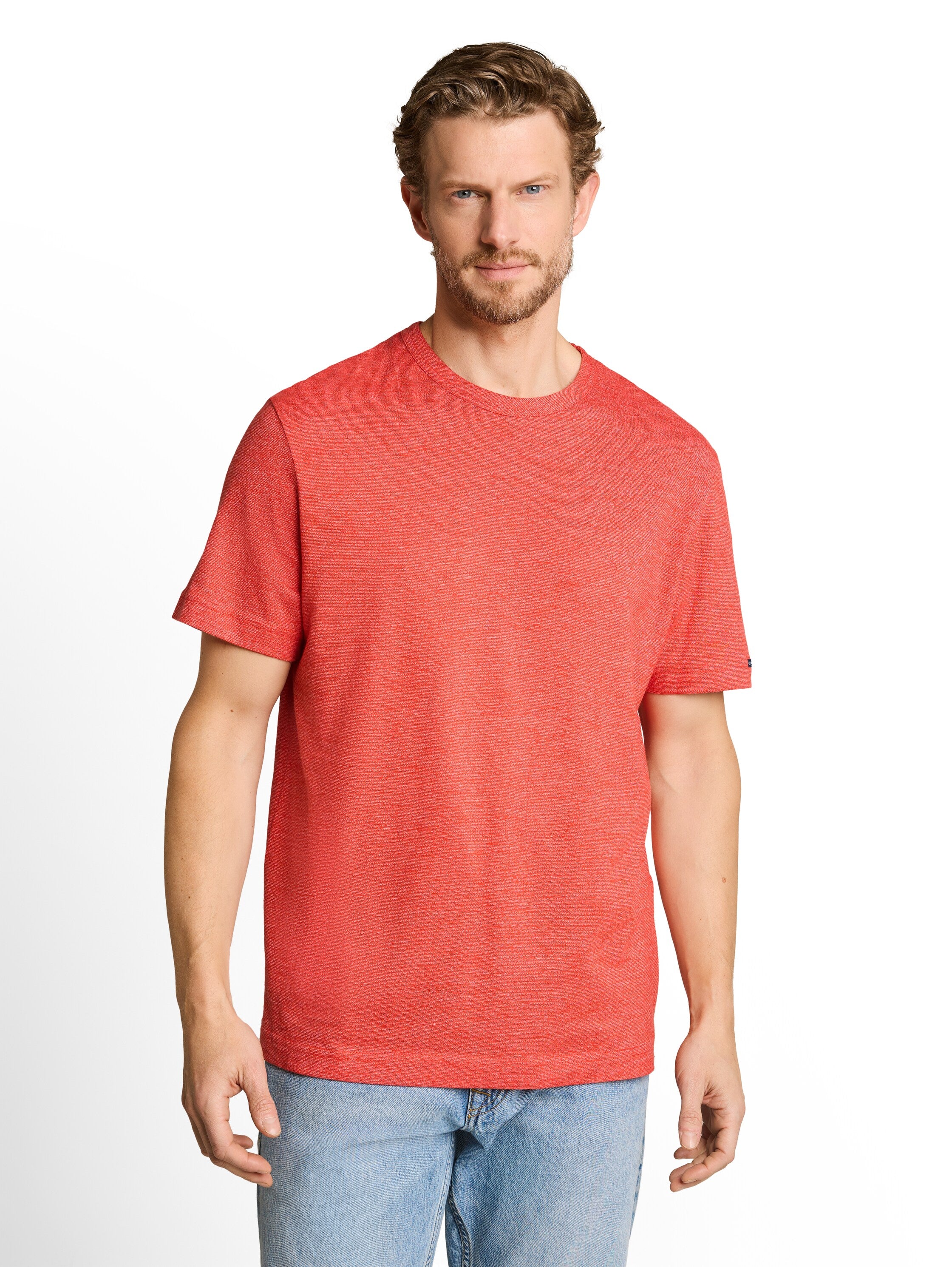 T-Shirt in Melange-Optik