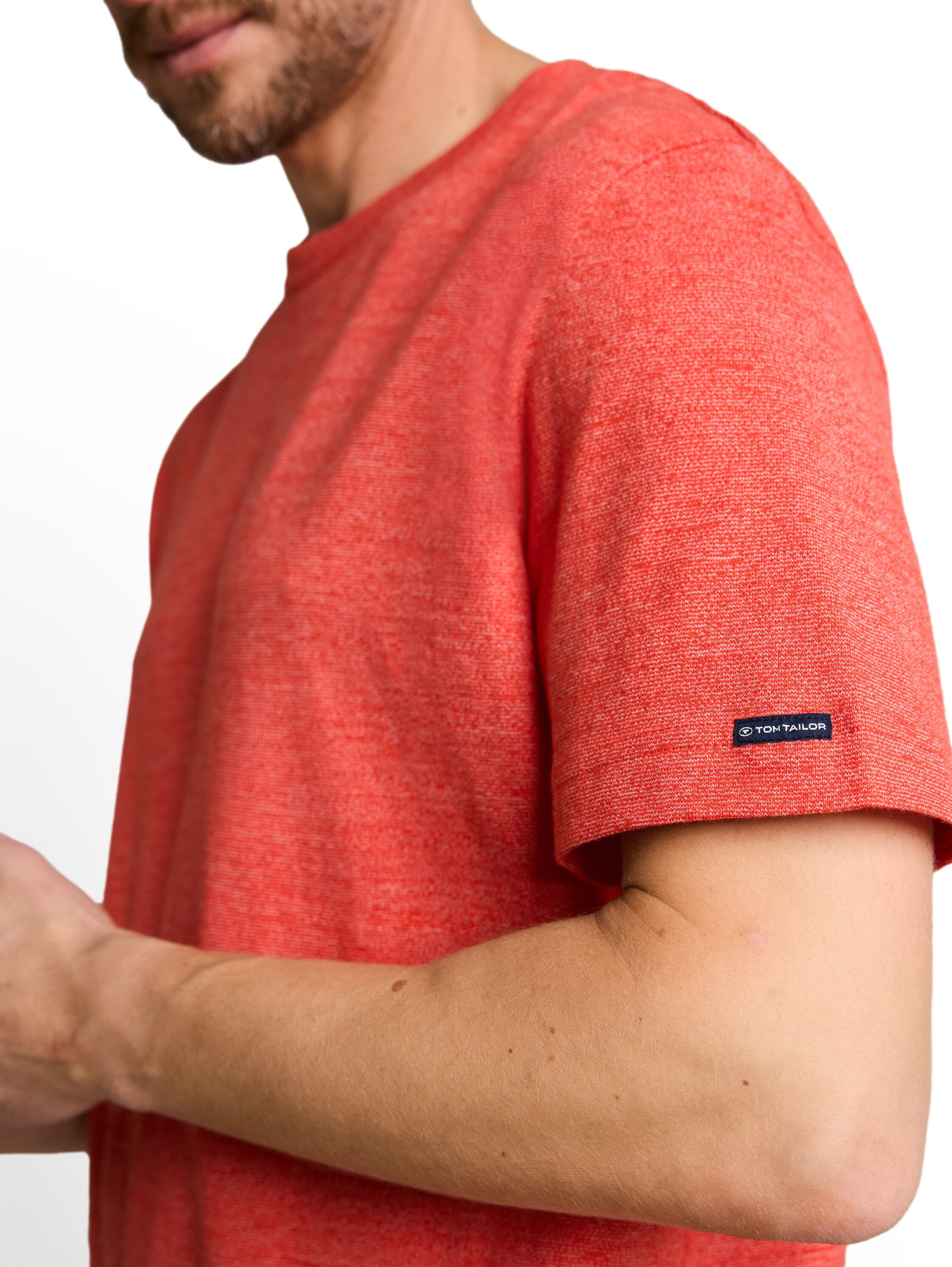 T-Shirt in Melange-Optik