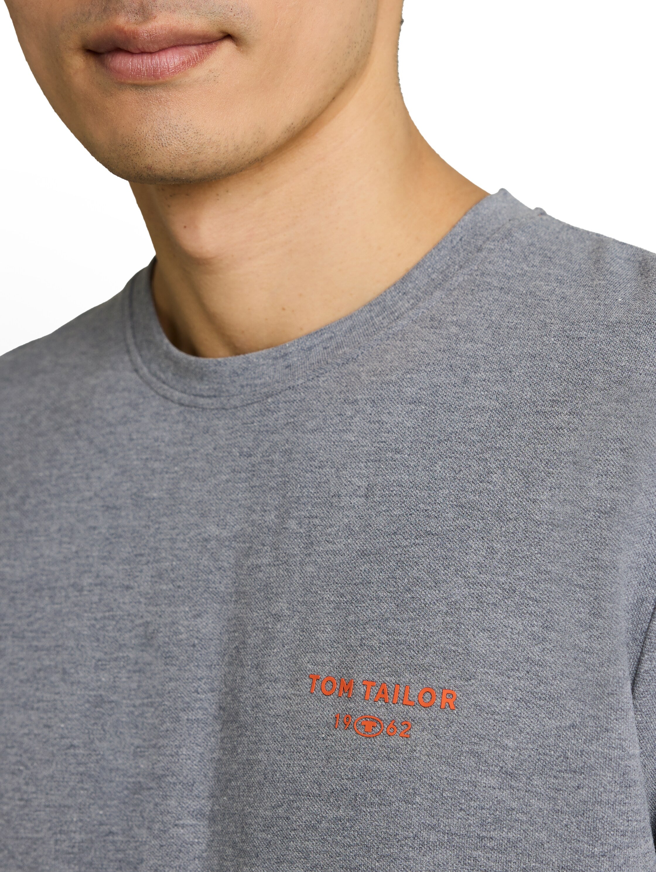Piqué T-Shirt in Melange-Optik