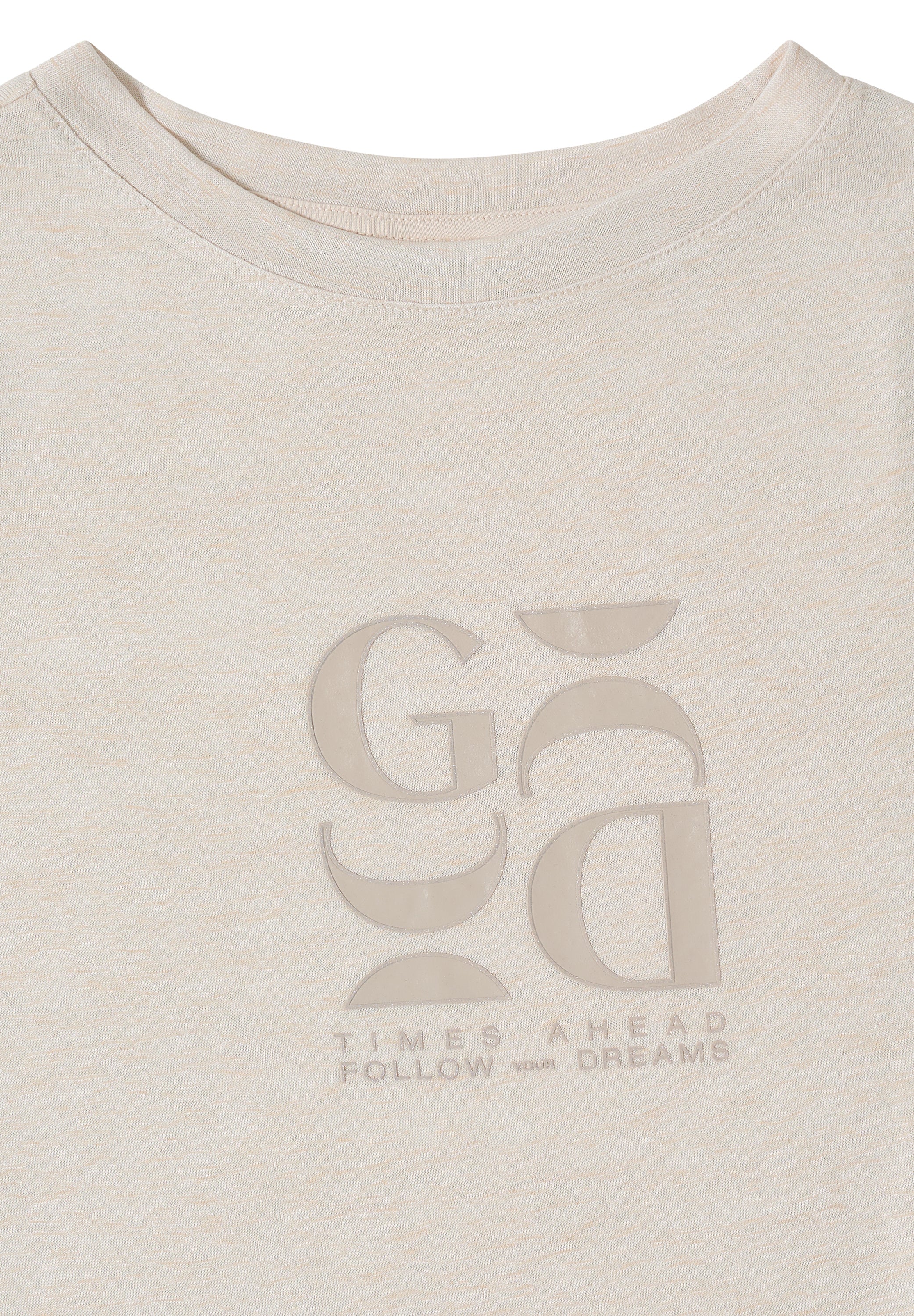 T-Shirt in Leinen-Optik mit Print