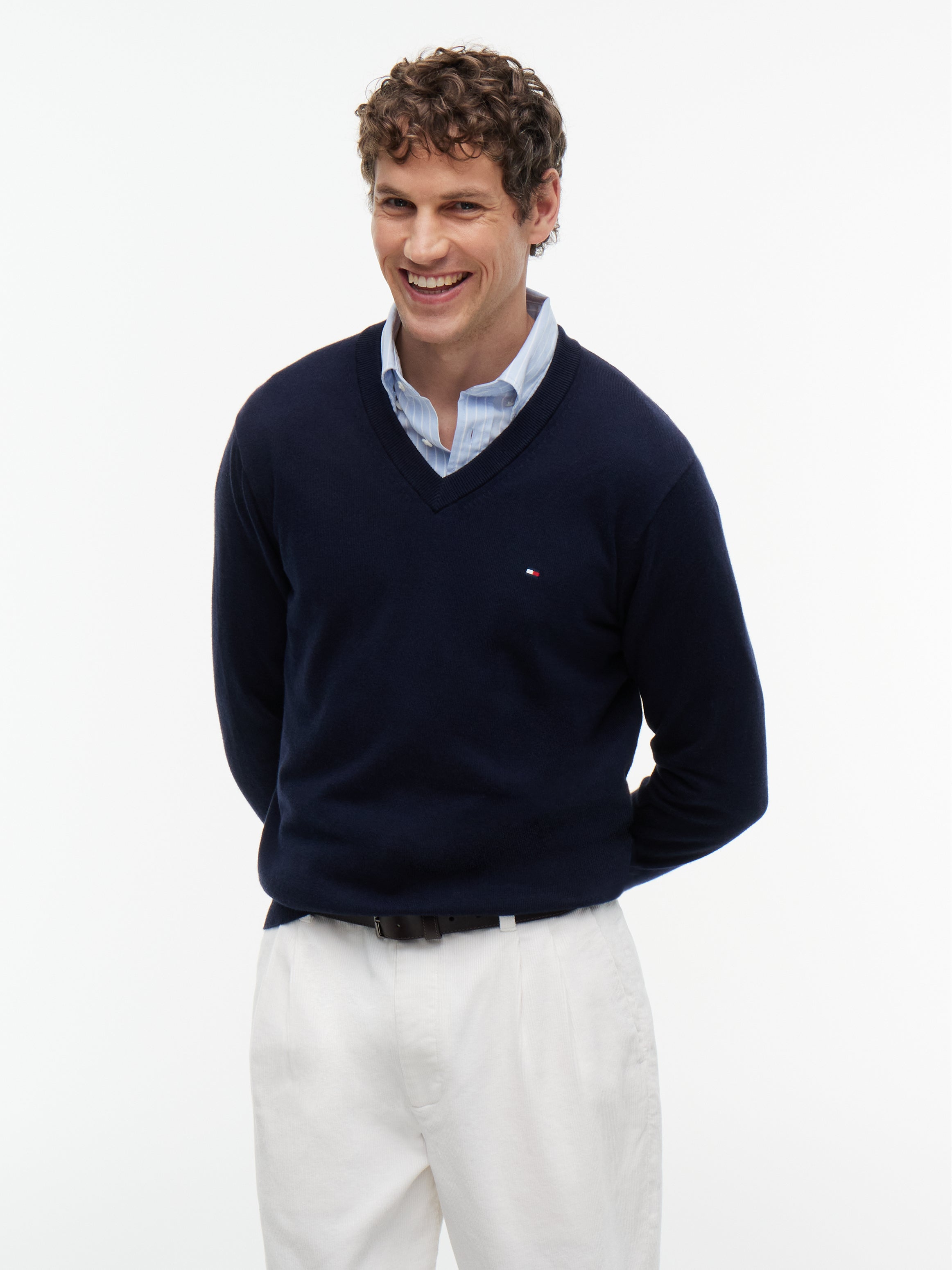 PIMA ORG CTN CASHMERE V NECK