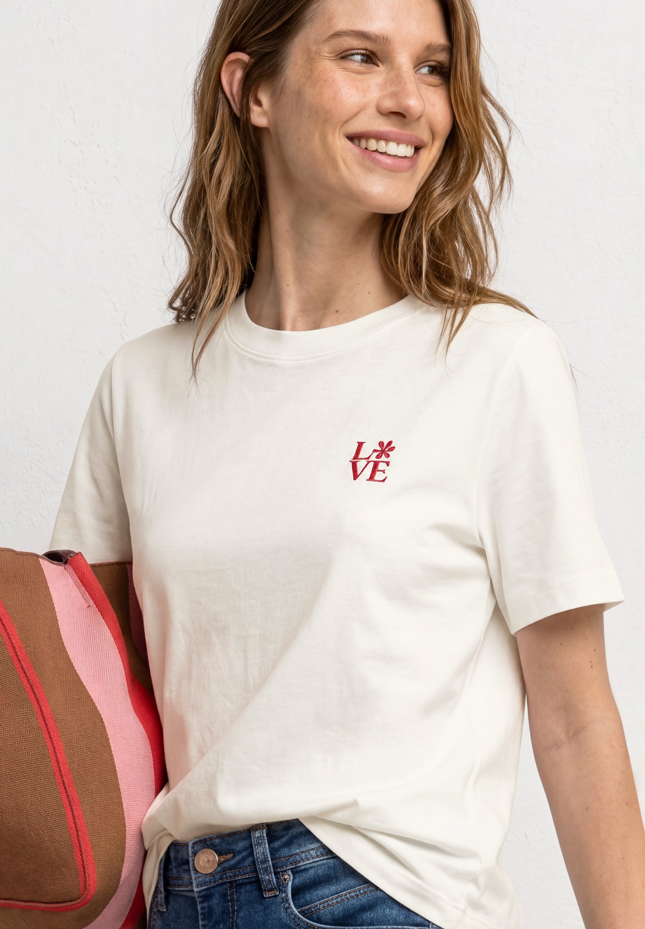 T-Shirt mit Rundhals und Printdetail