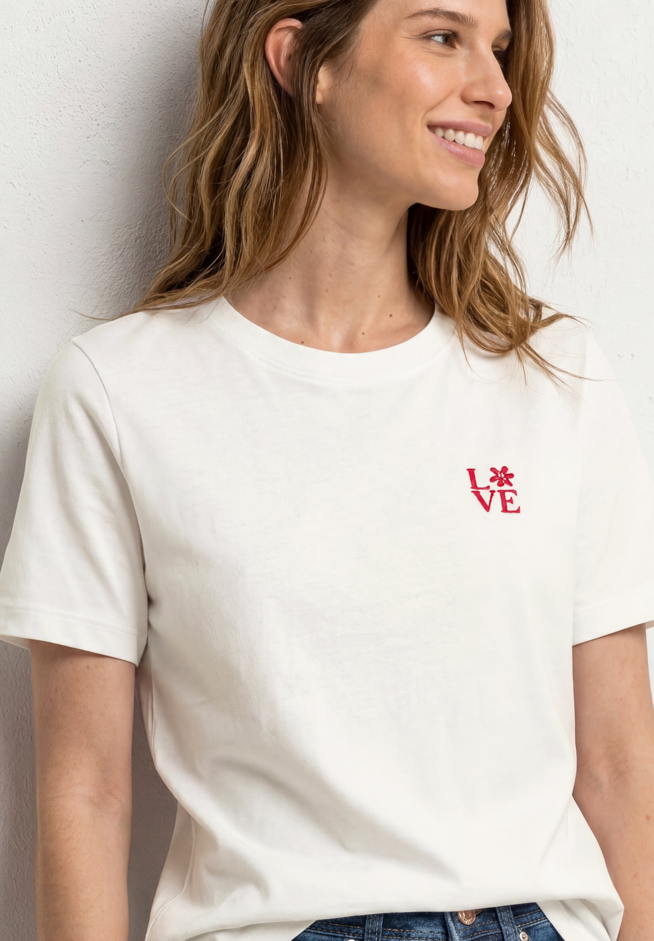 T-Shirt mit Rundhals und Printdetail