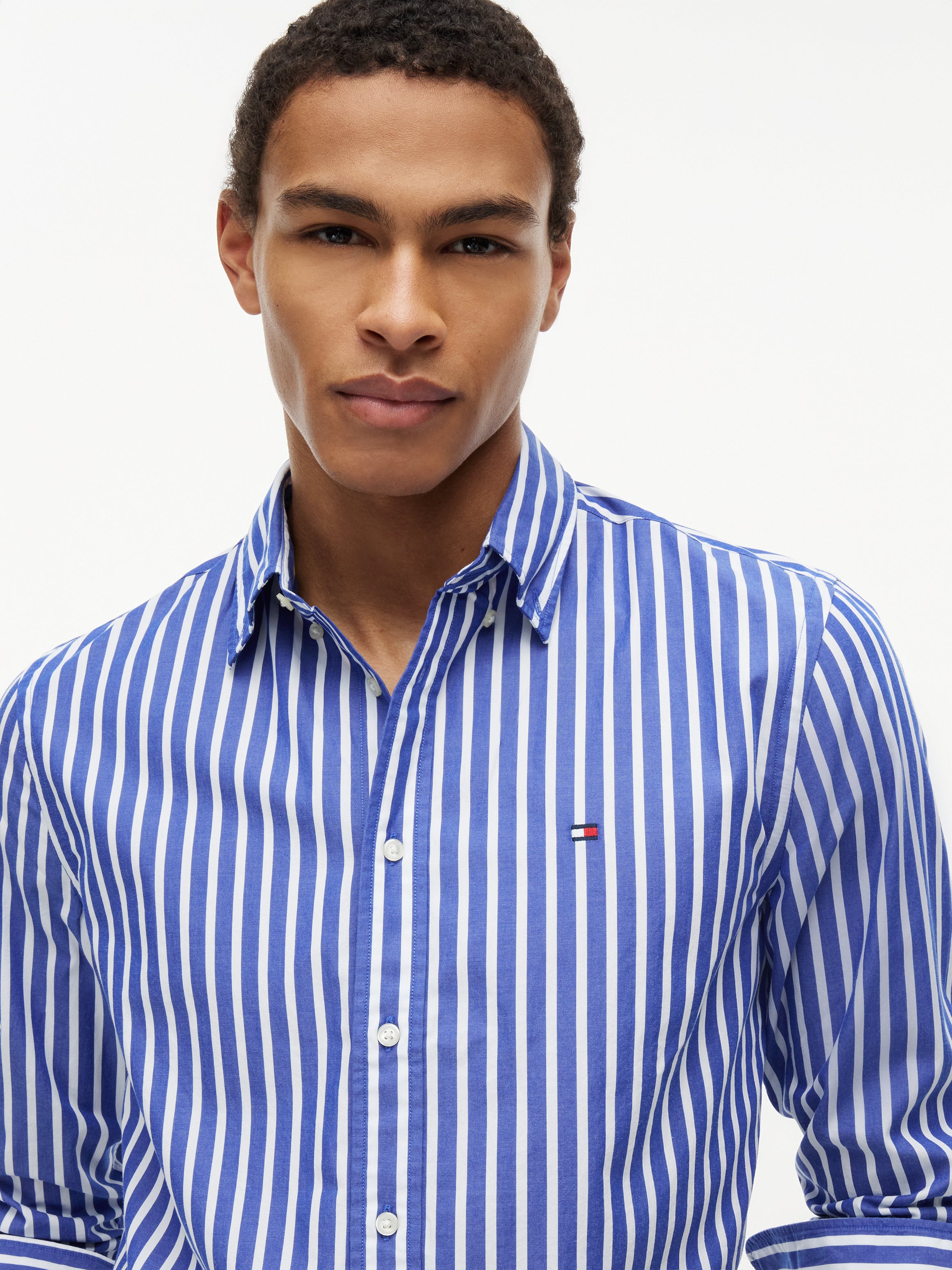 FLEX POPLIN SEASONAL STRIPE SHT