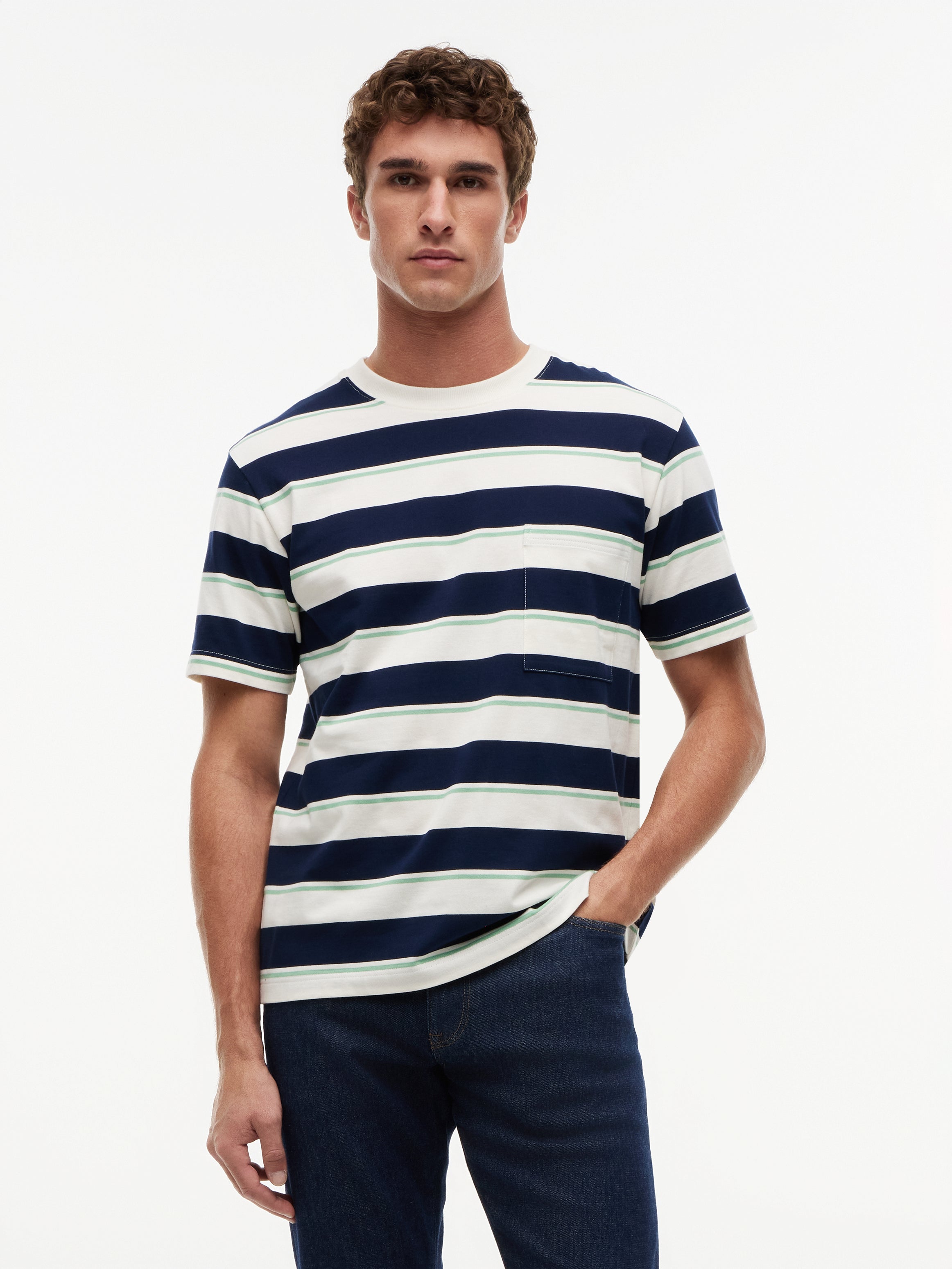 YARN DYE MULTISTRIPE RELAXED TEE