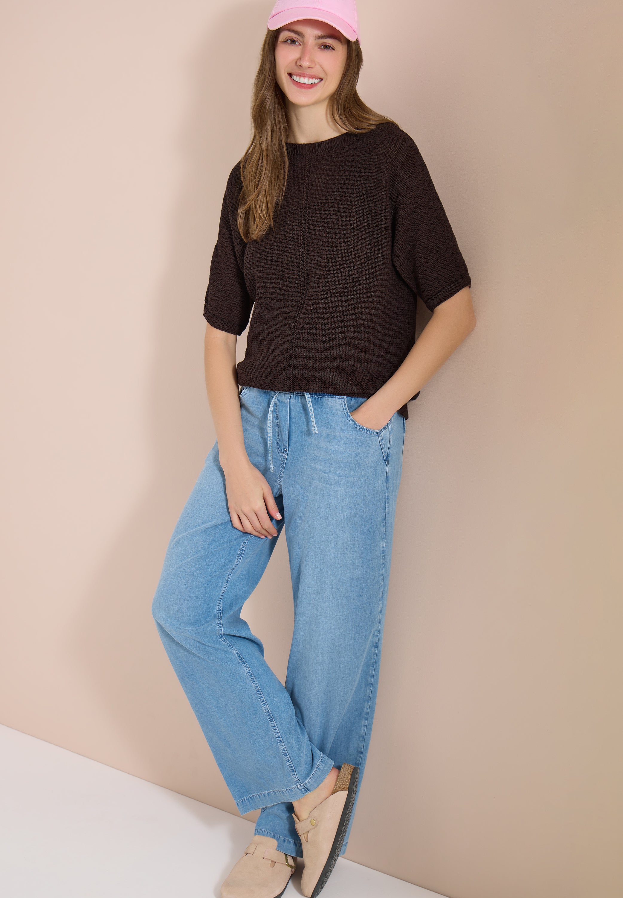 Dolman Pullover mit U-Boot-Ausschnitt