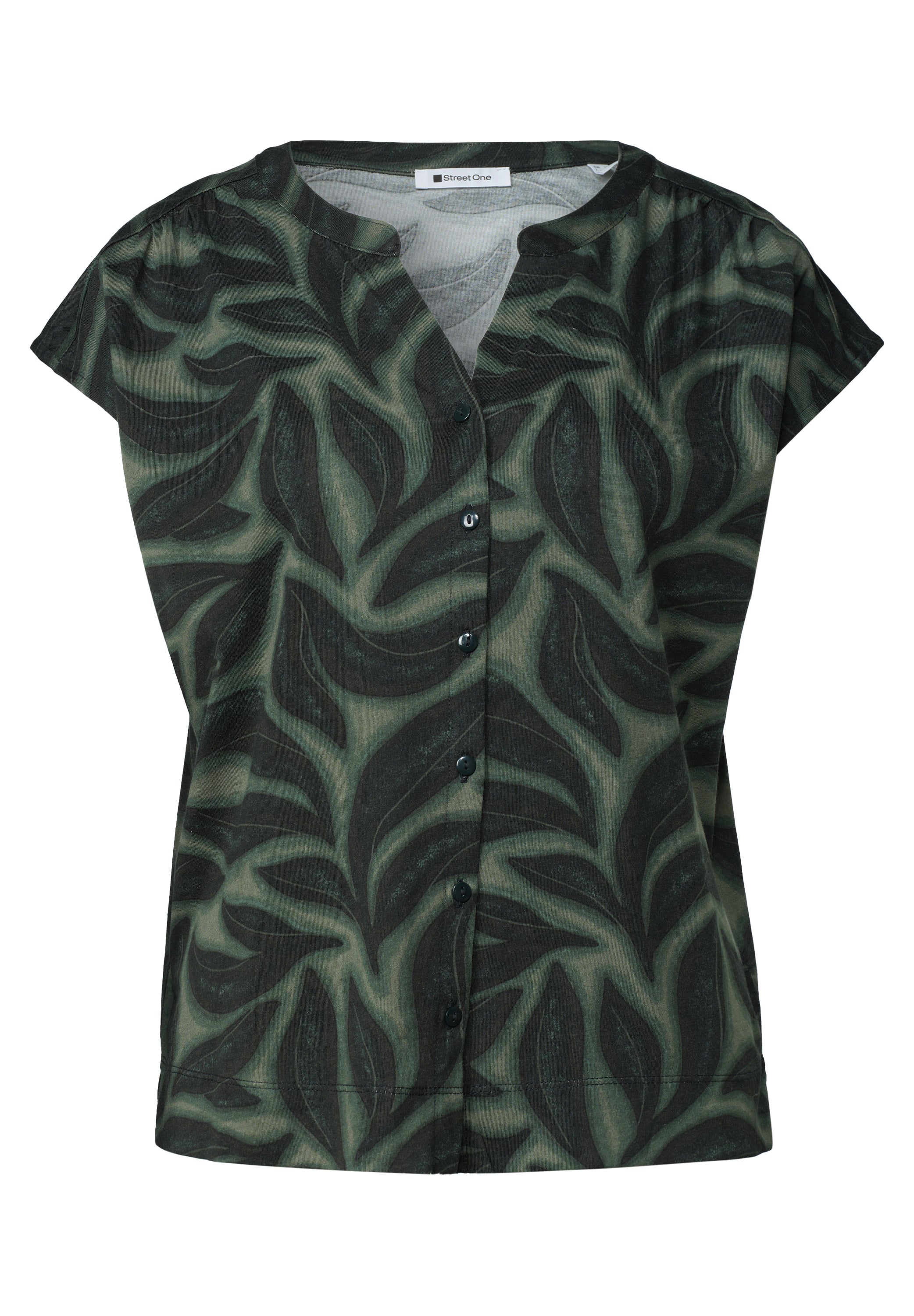 Shirt mit Knopfleiste und Print