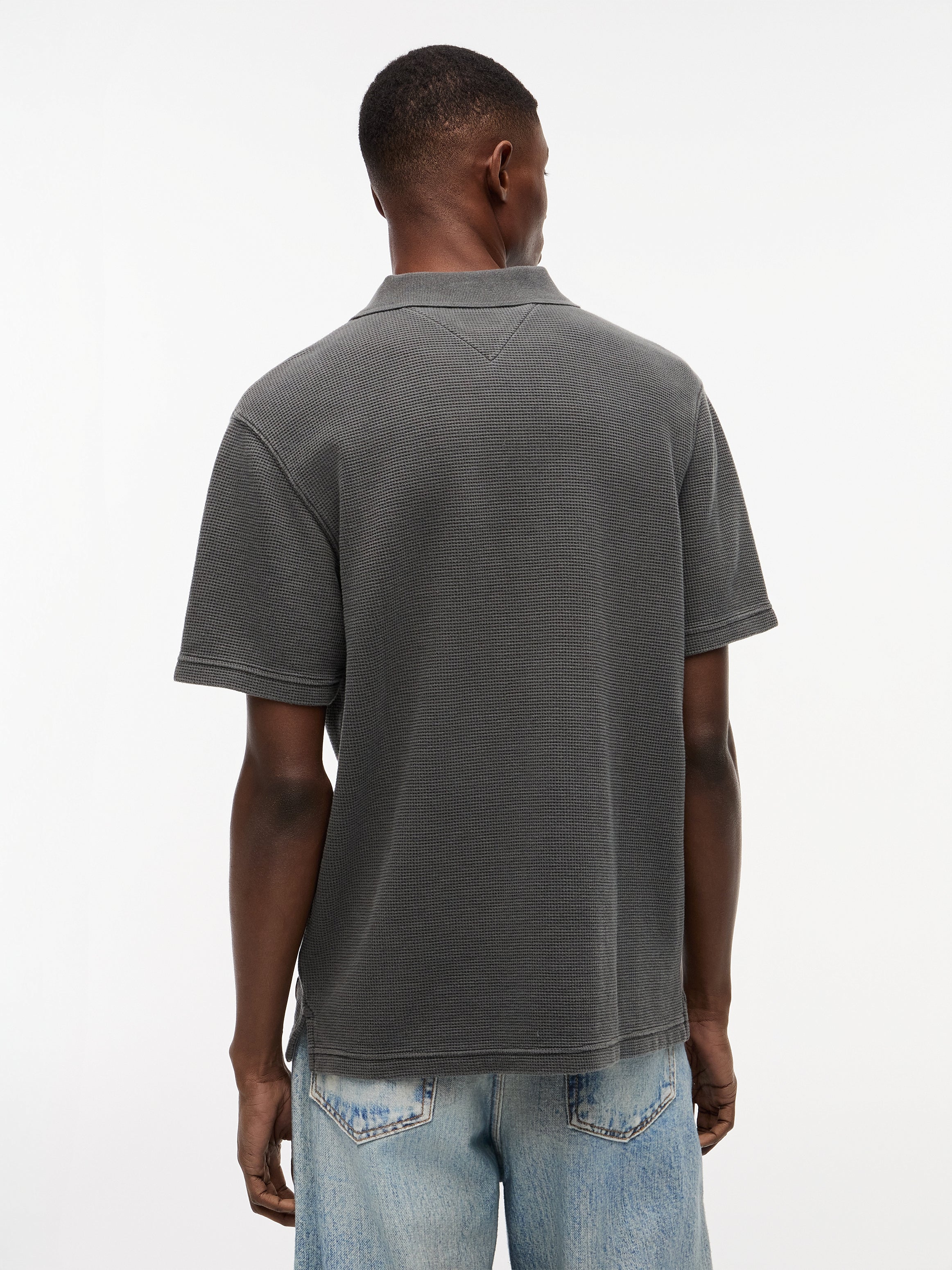 TJM REG WASHED WAFFLE POLO EXT