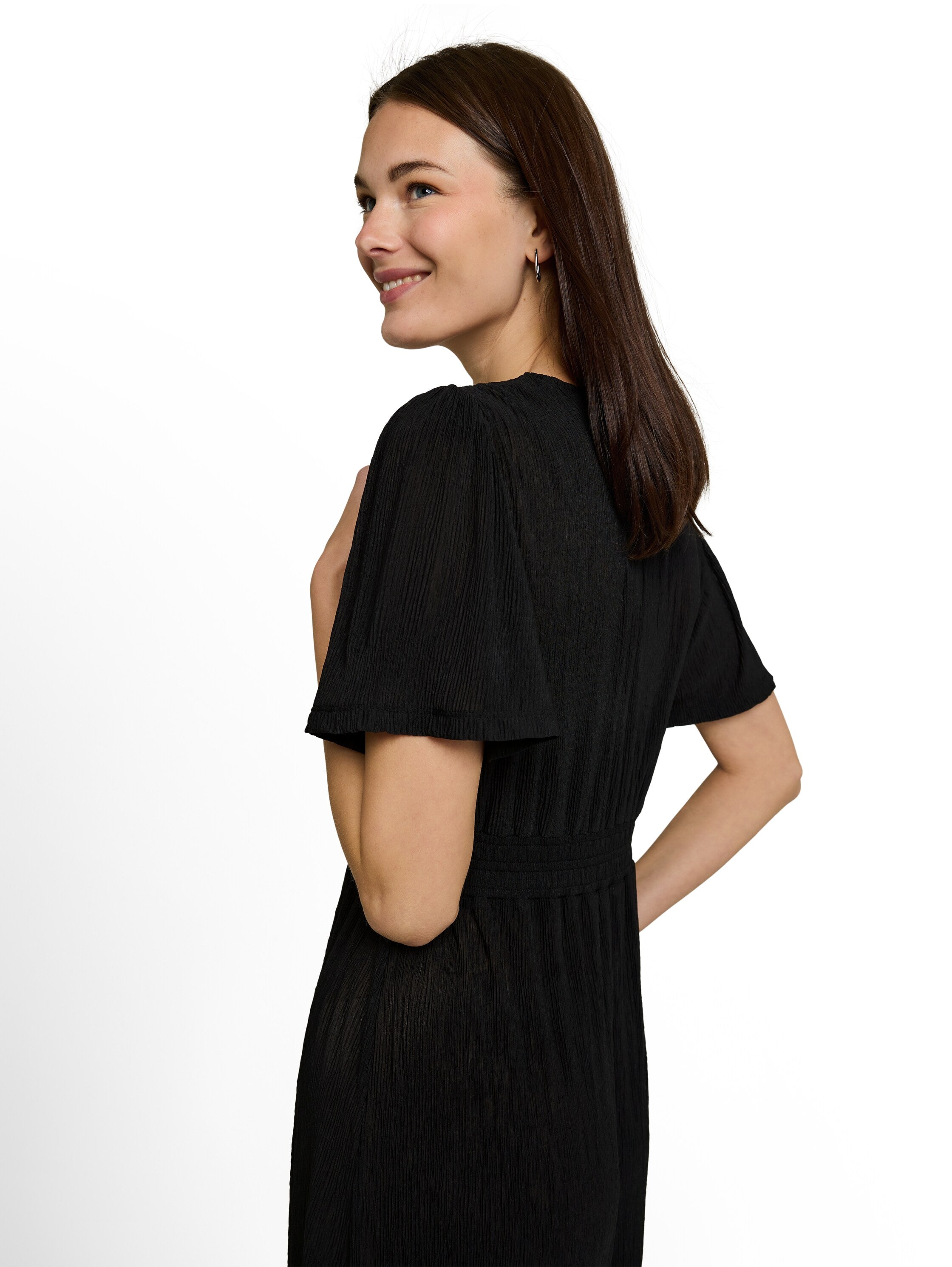Midi-Kleid in Plissee-Optik