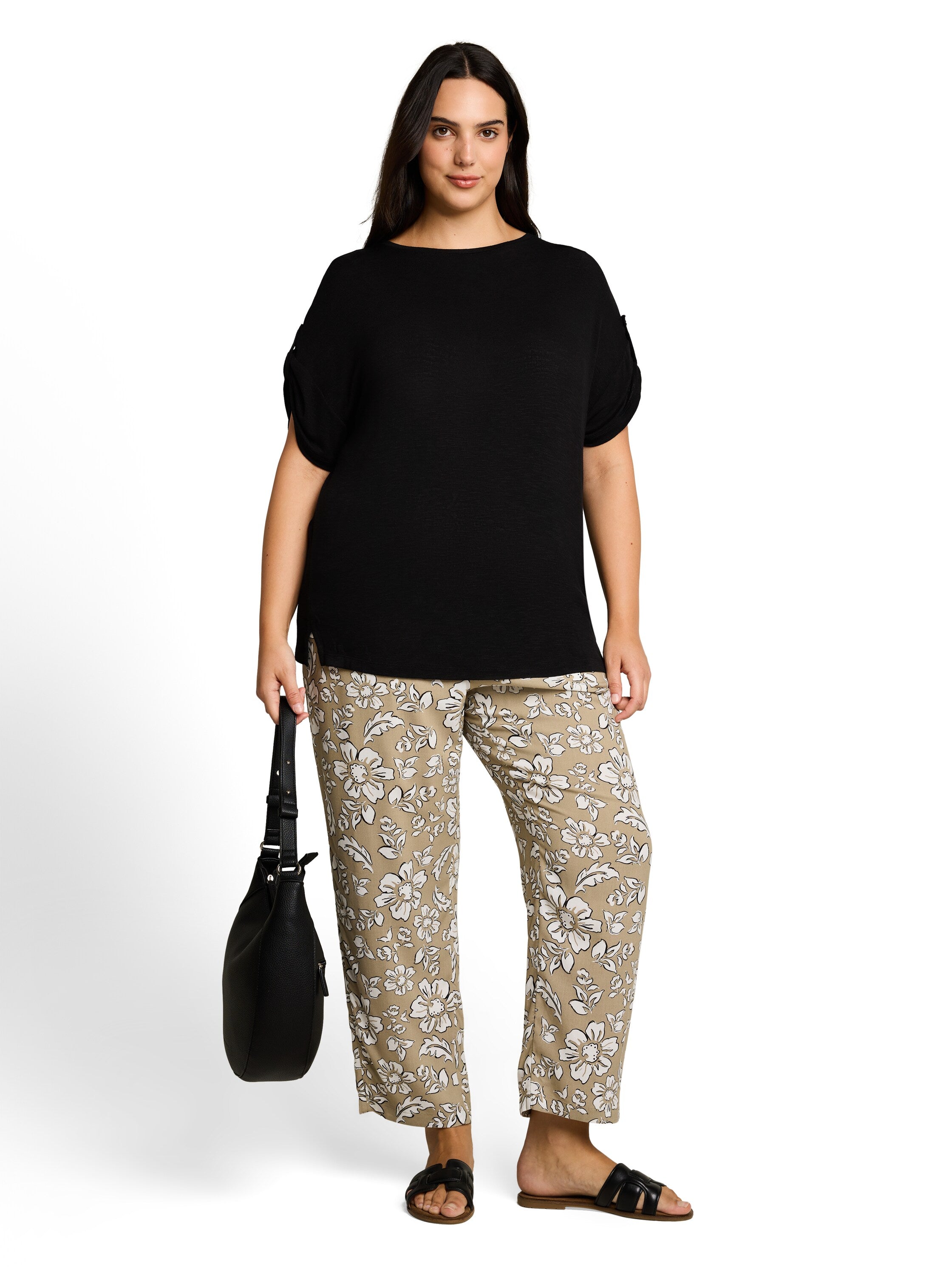 Plus Size - T-Shirt mit Turn-Up-Funktion