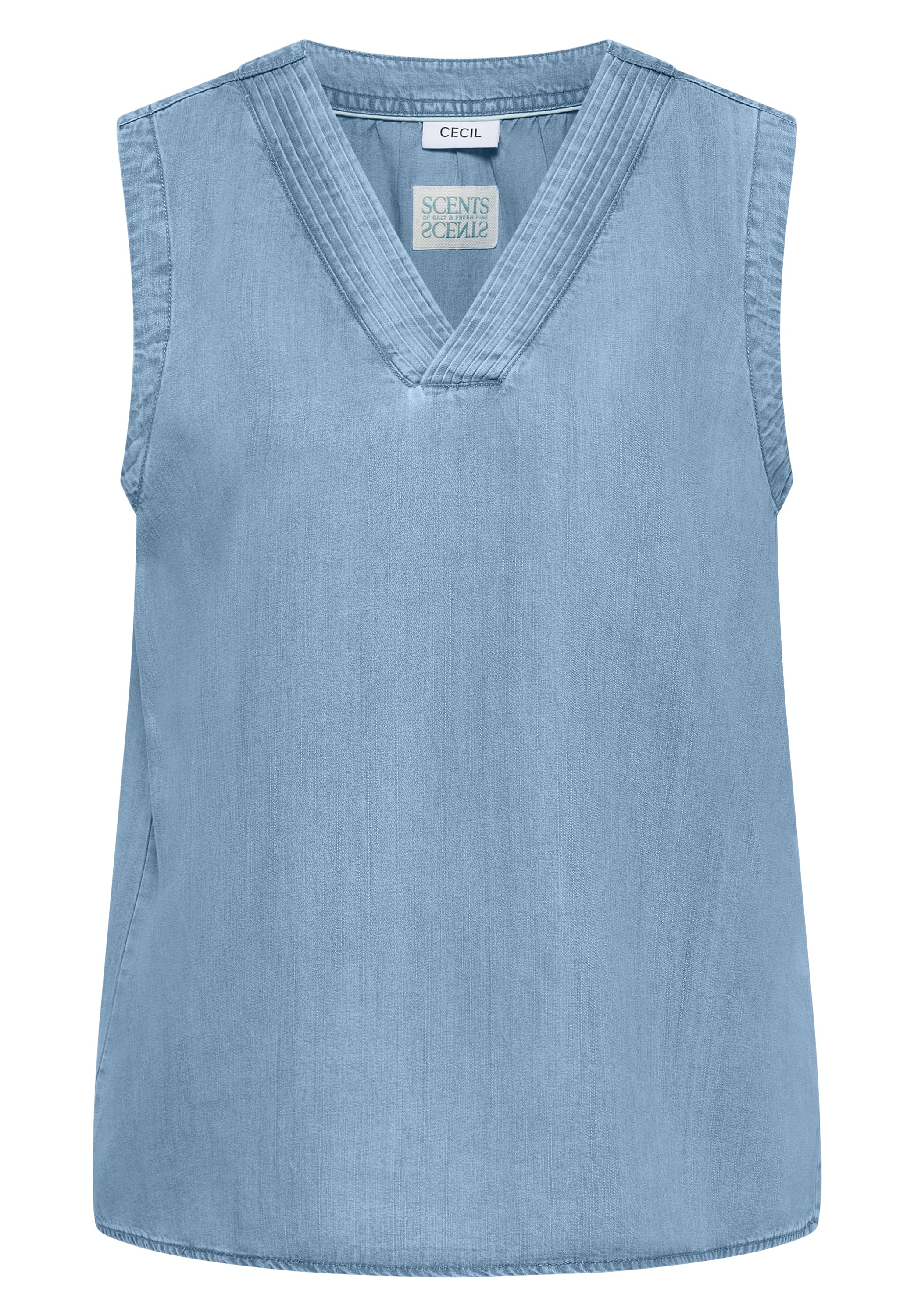 Blusentop im Denim-Look mit V-Neck