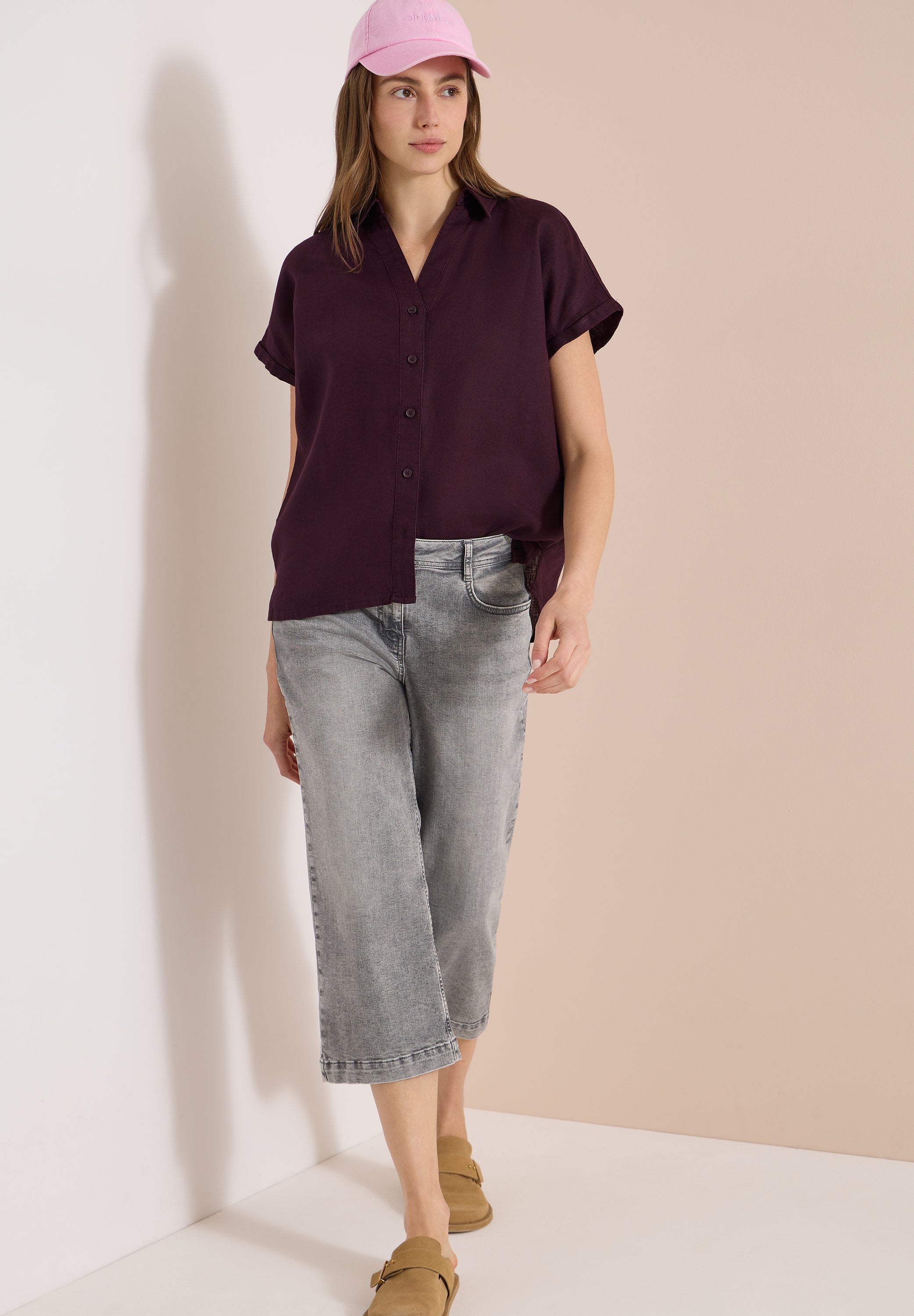 Dropped Shoulder Bluse aus Leinen
