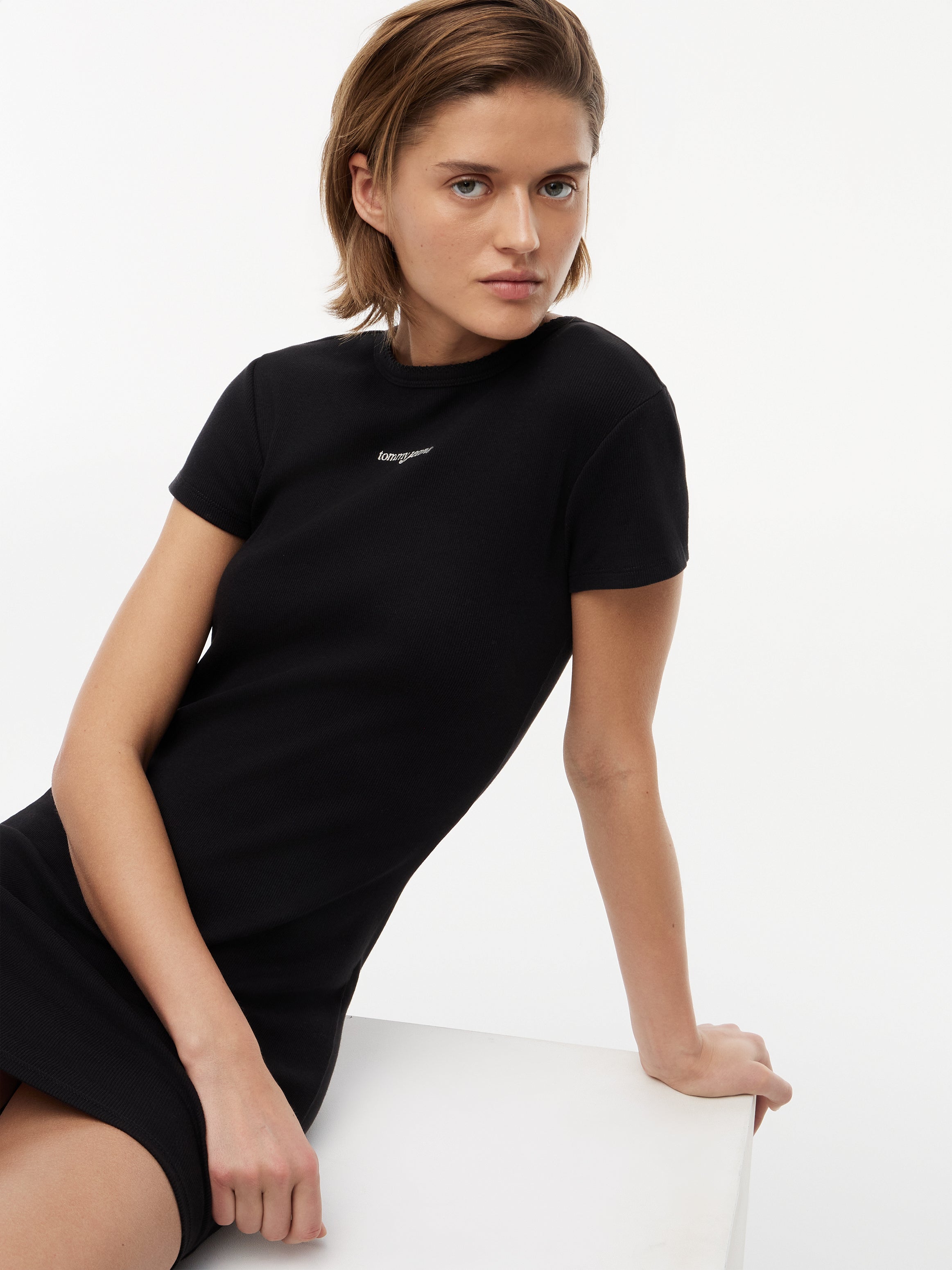 TJW SCRIPT MINI RIB DRESS