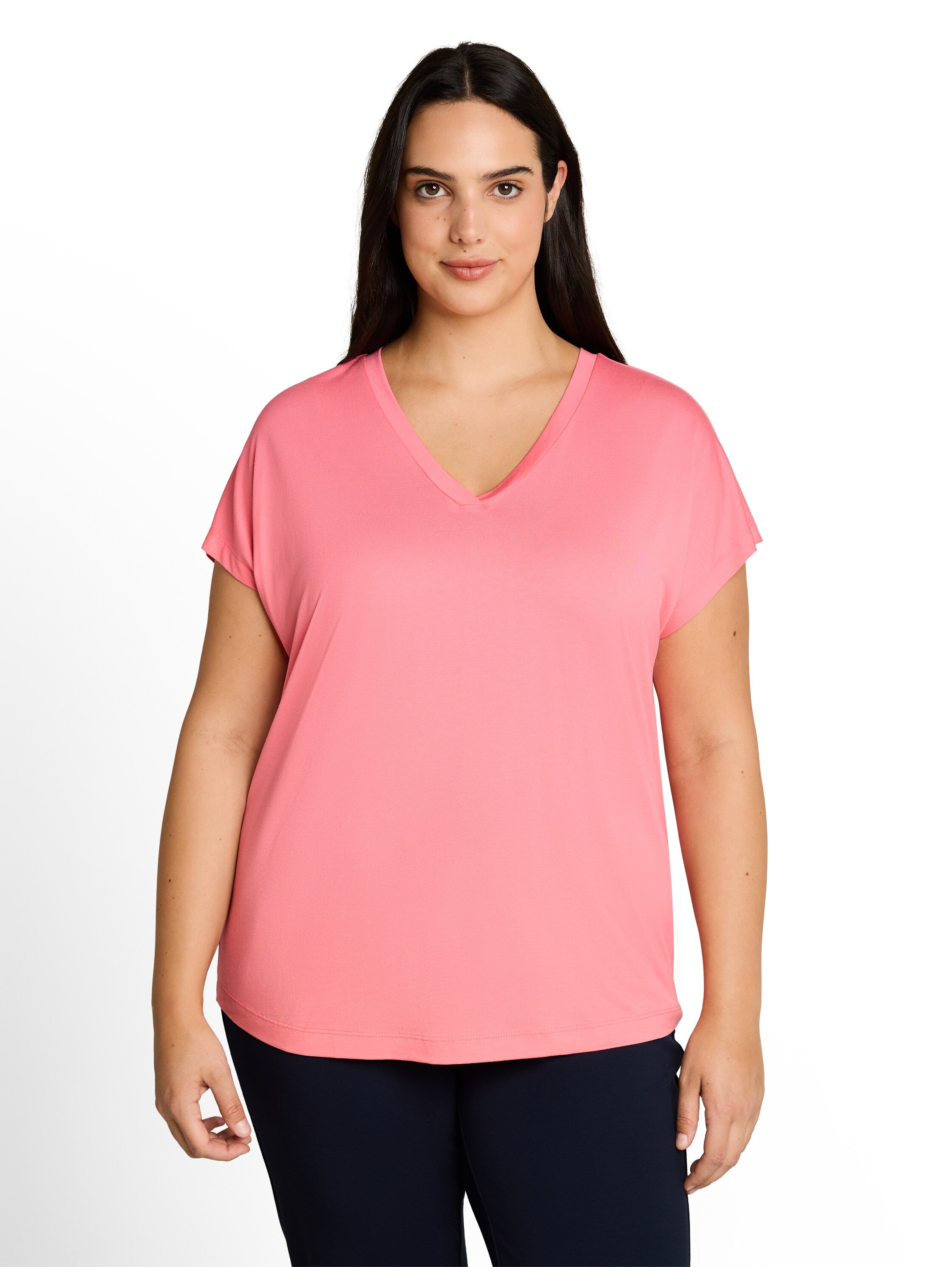Plus Size - T-Shirt mit V-Ausschnitt