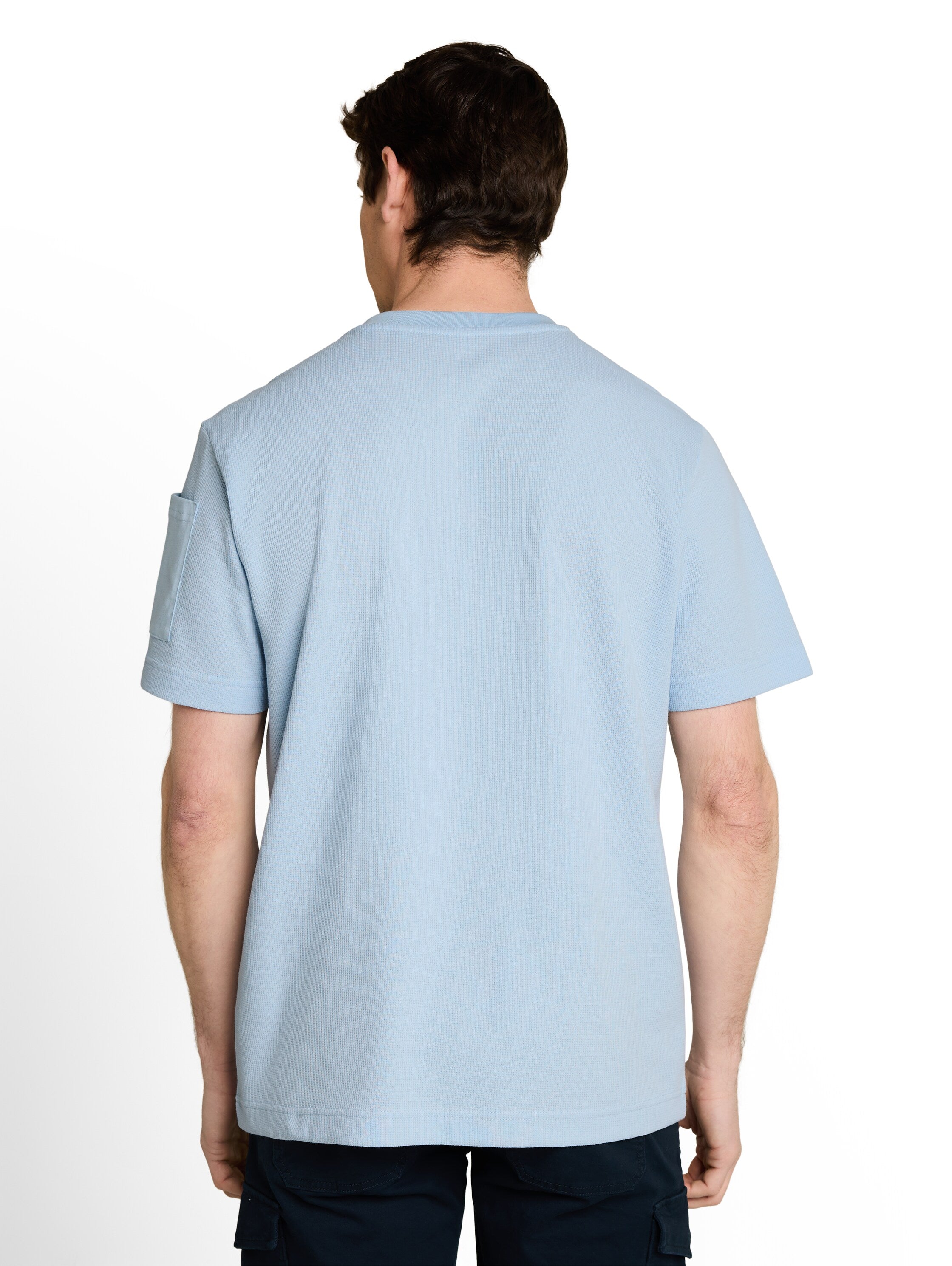 Henley T-Shirt mit Waffelstruktur