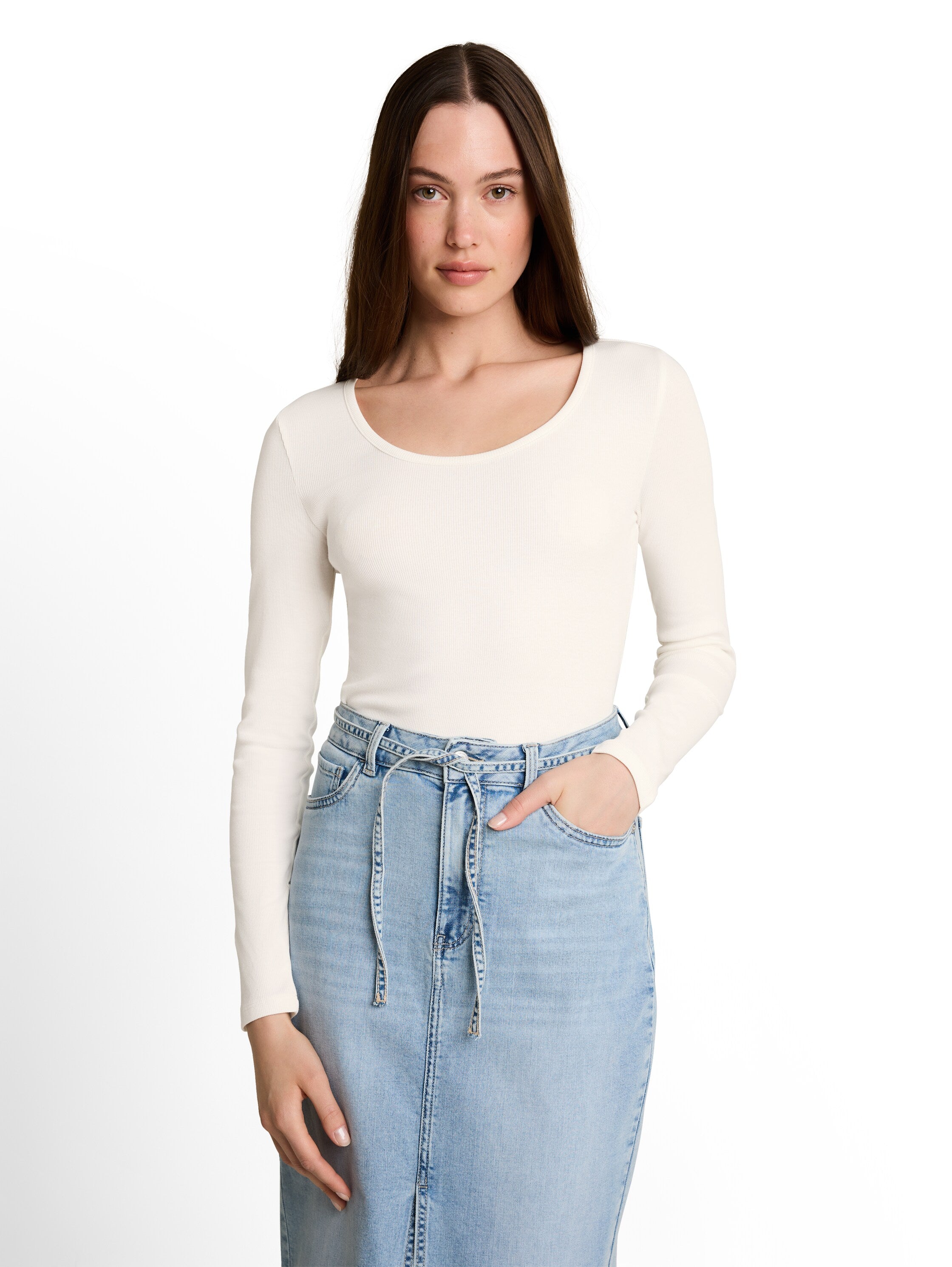 Langarmshirt mit Spitze