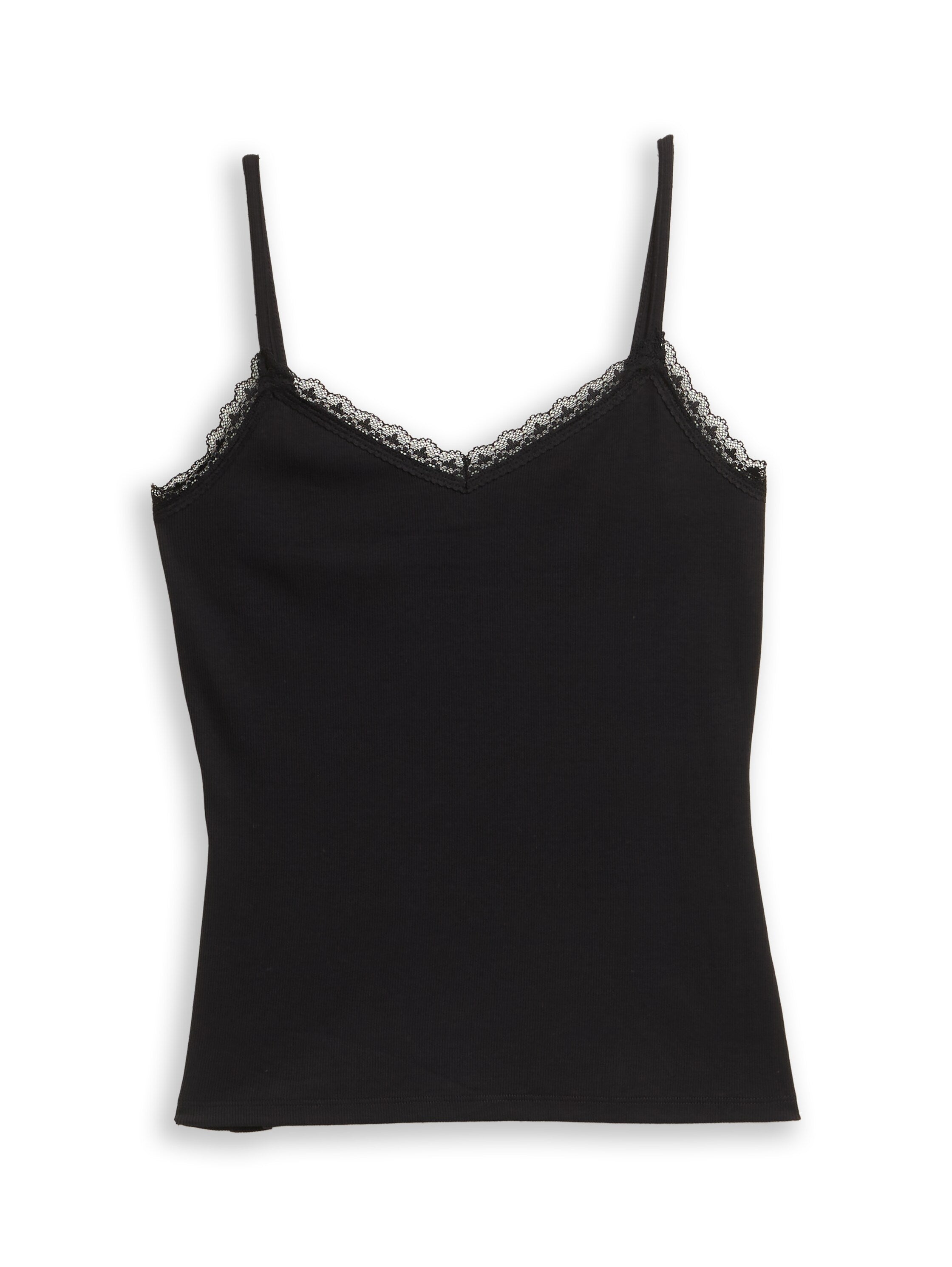 Slim Fit Top mit Spitze