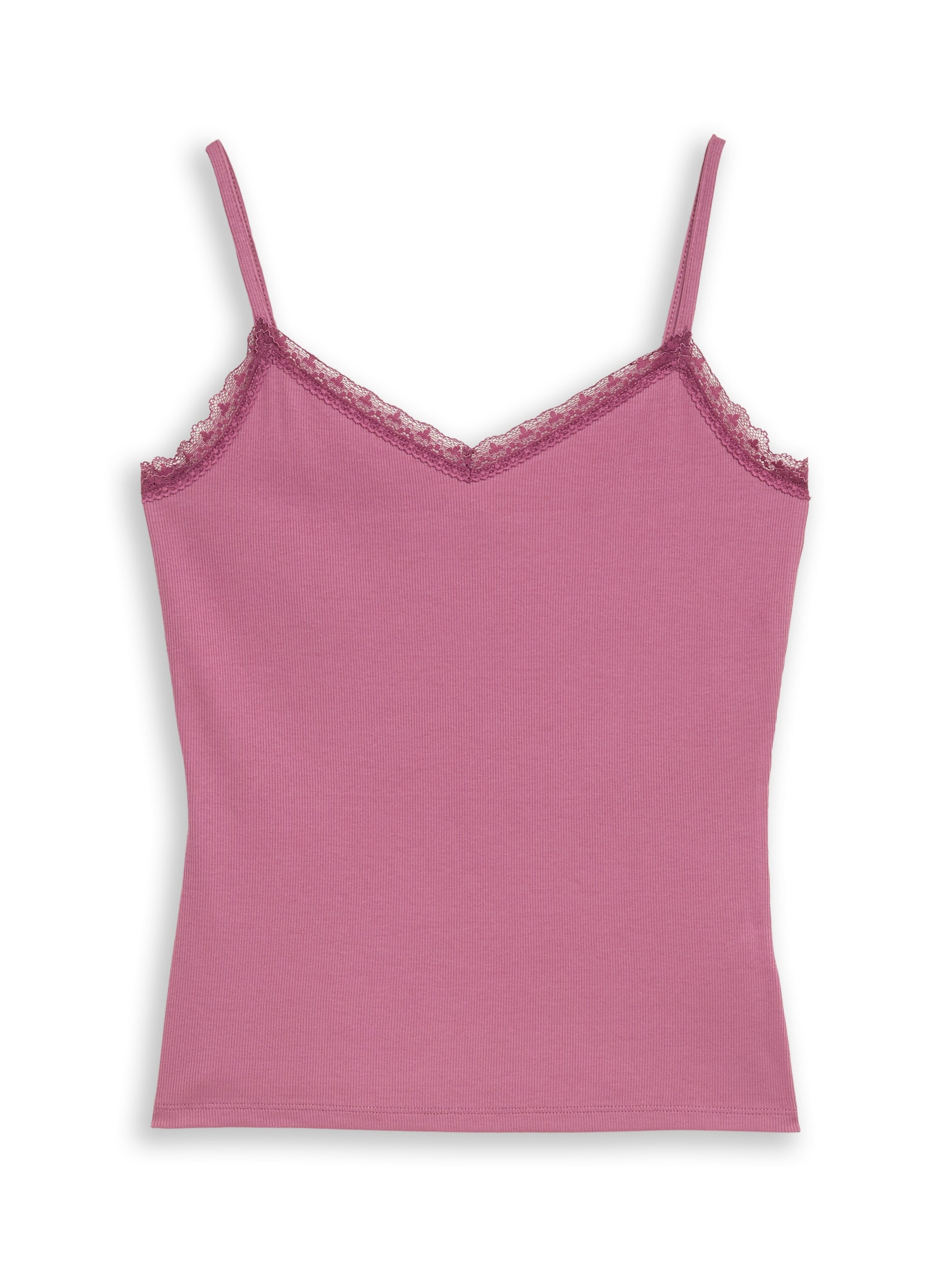 Slim Fit Top mit Spitze