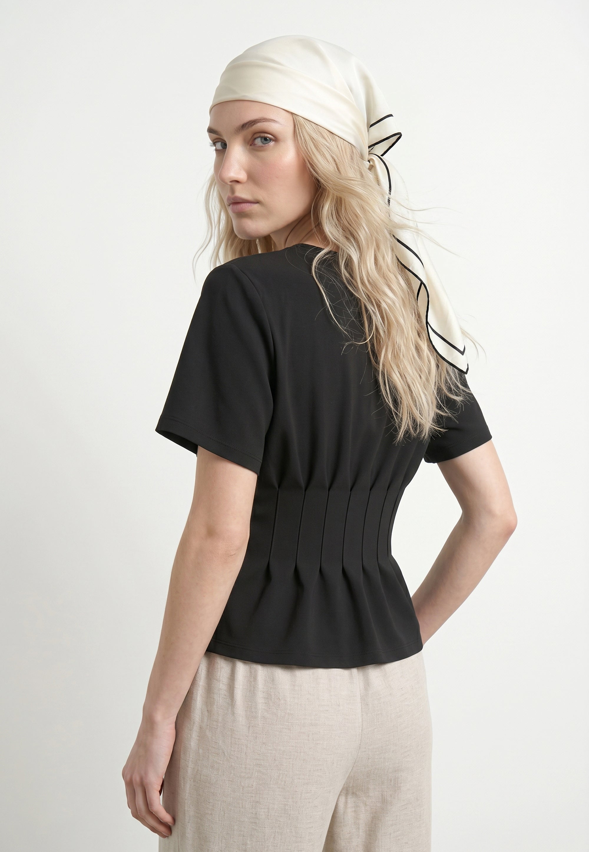 HDORIA SS PLEATED T-SHIRT