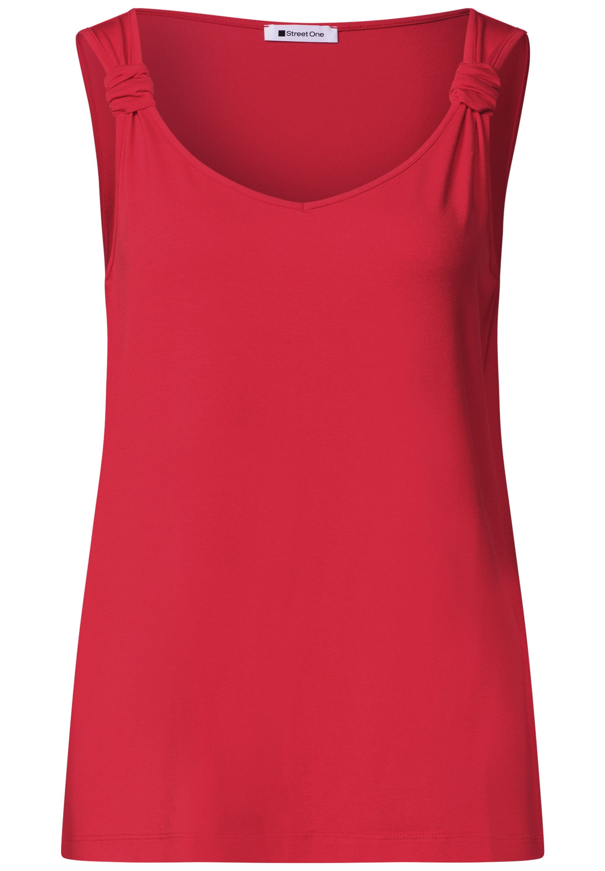 Top mit V-Neck und Knotendetail
