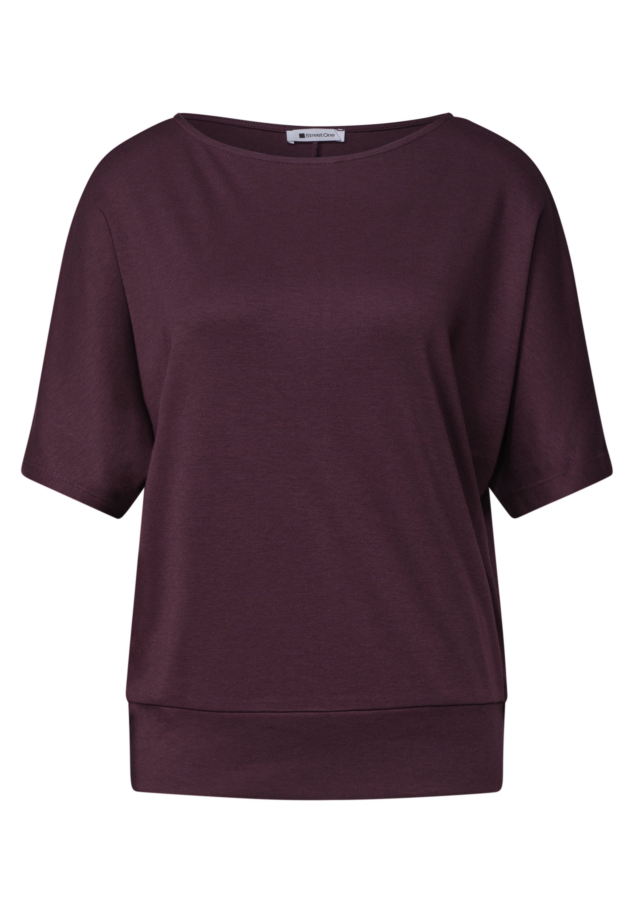 Basic Shirt mit Boat Neck und Elastikbund