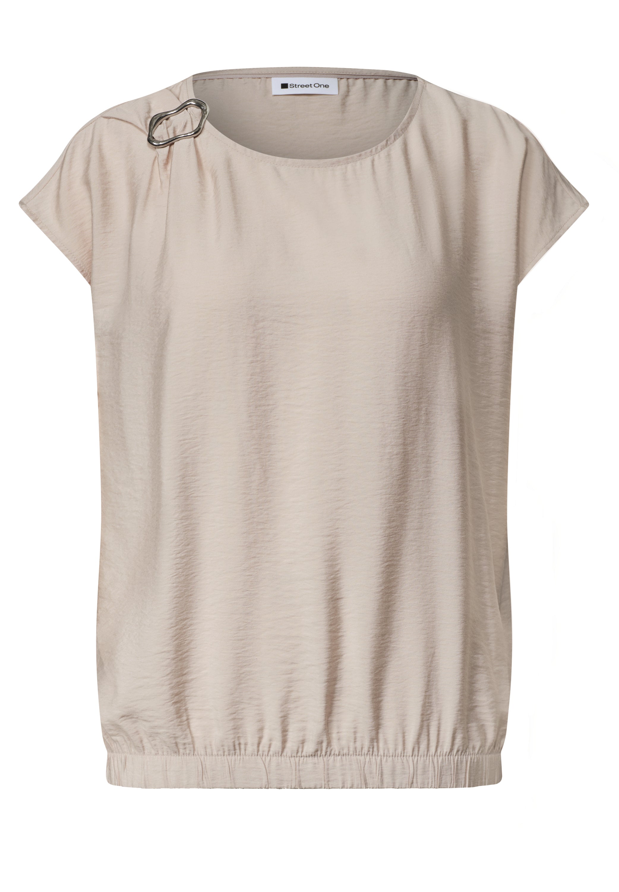 Blusenshirt mit Rundhals und Schnallendetail