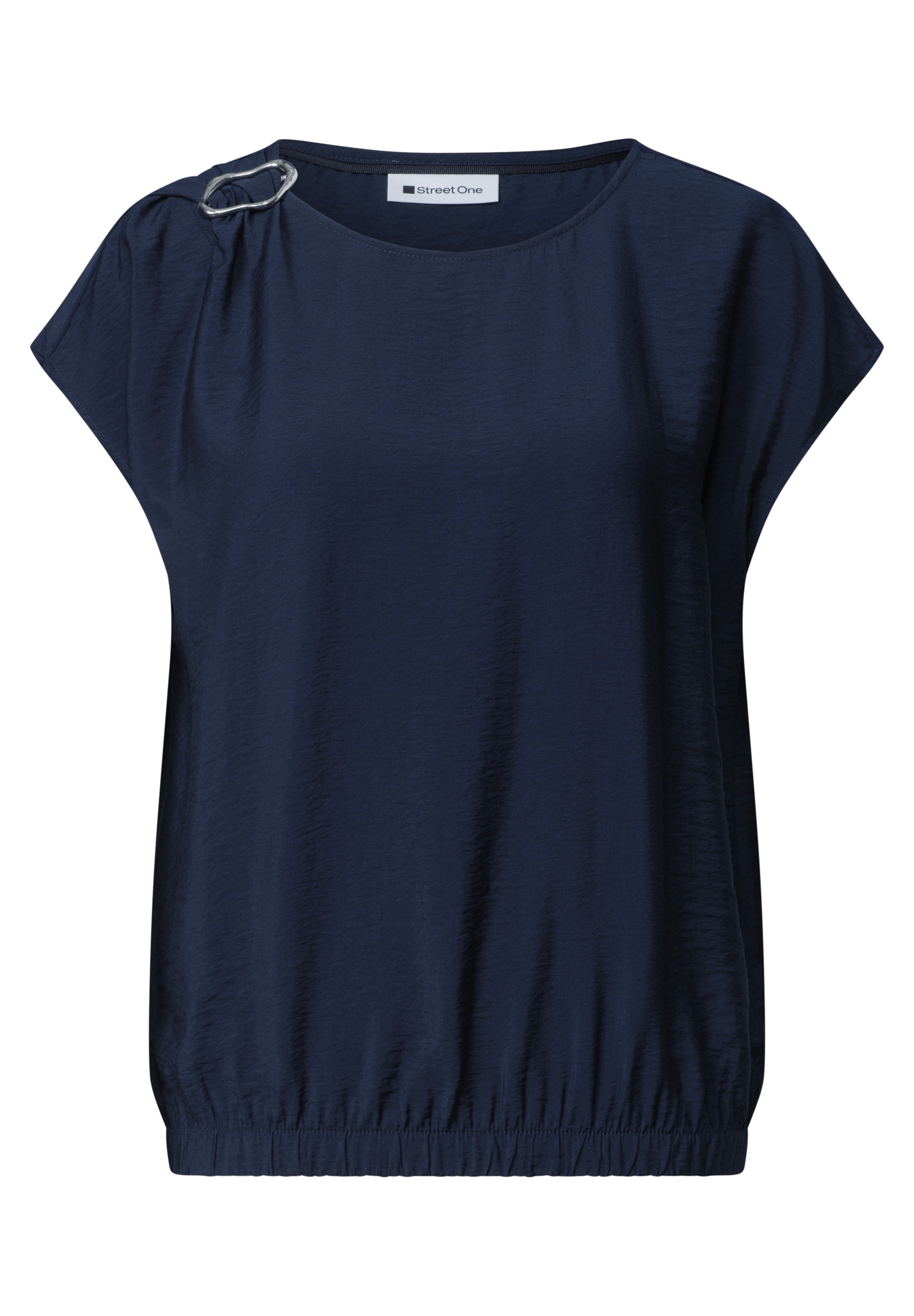 Blusenshirt mit Rundhals und Schnallendetail