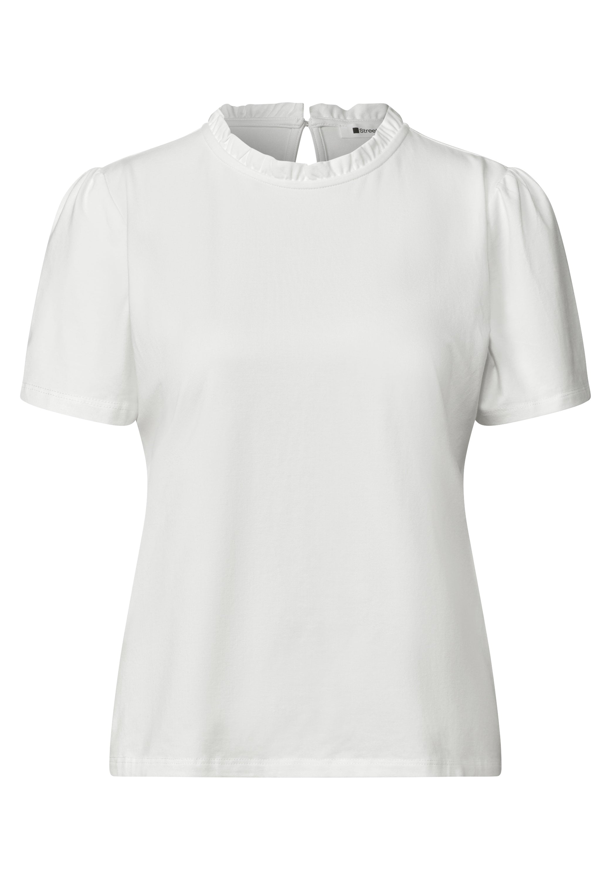T-Shirt mit Rundhals und Rüschendetails