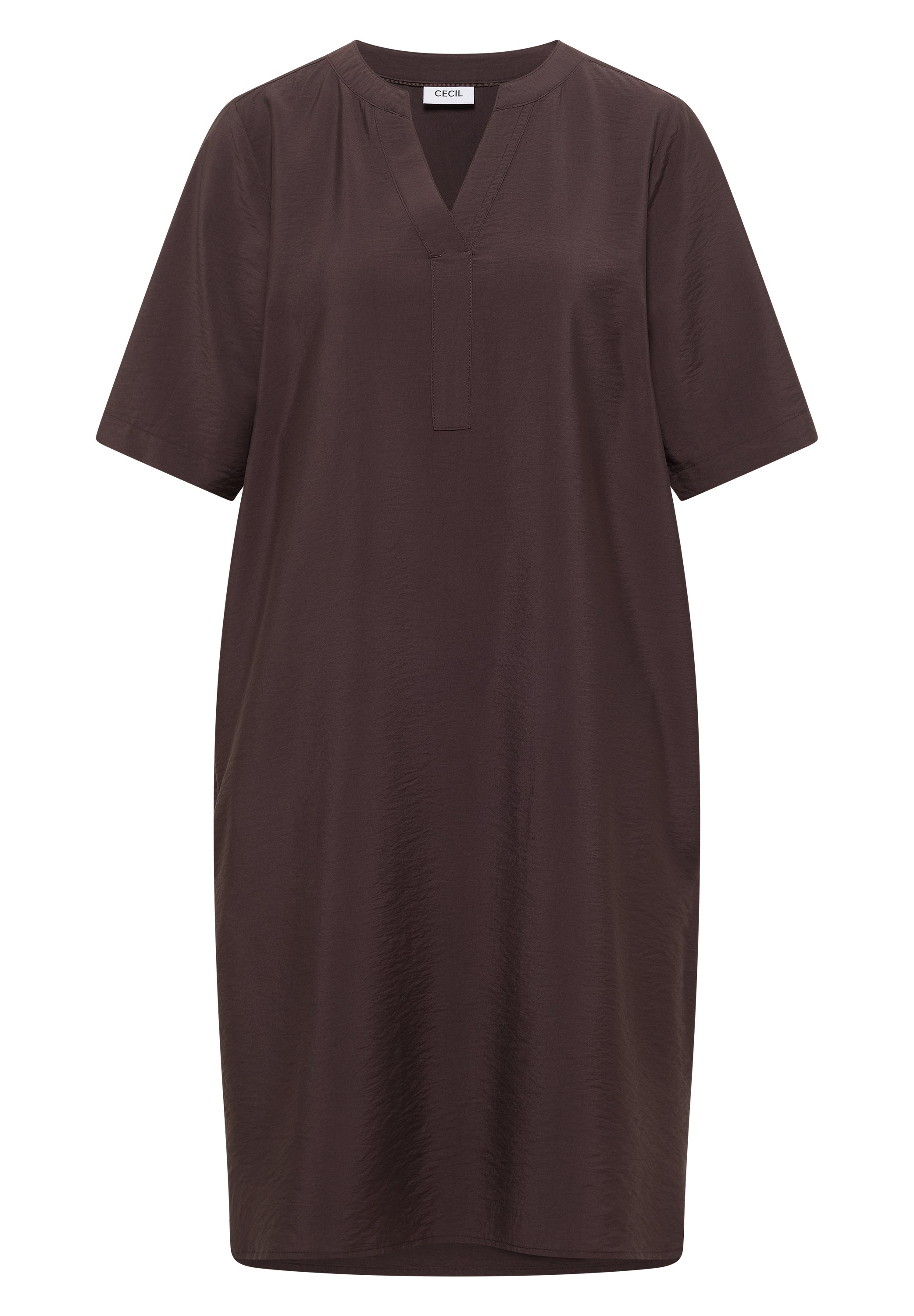 Knielanges Kleid mit Split Neck