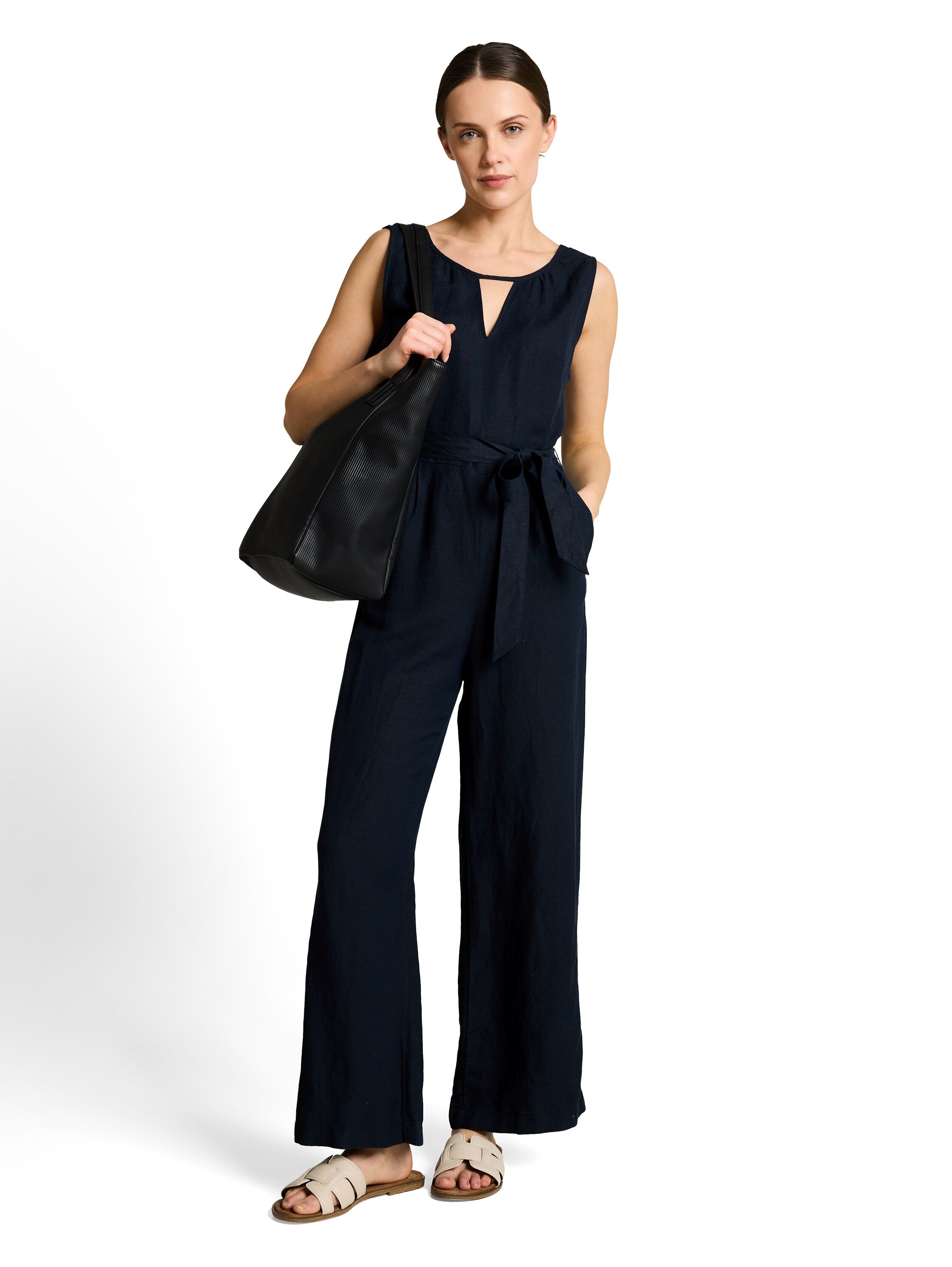 Jumpsuit mit Leinenanteil