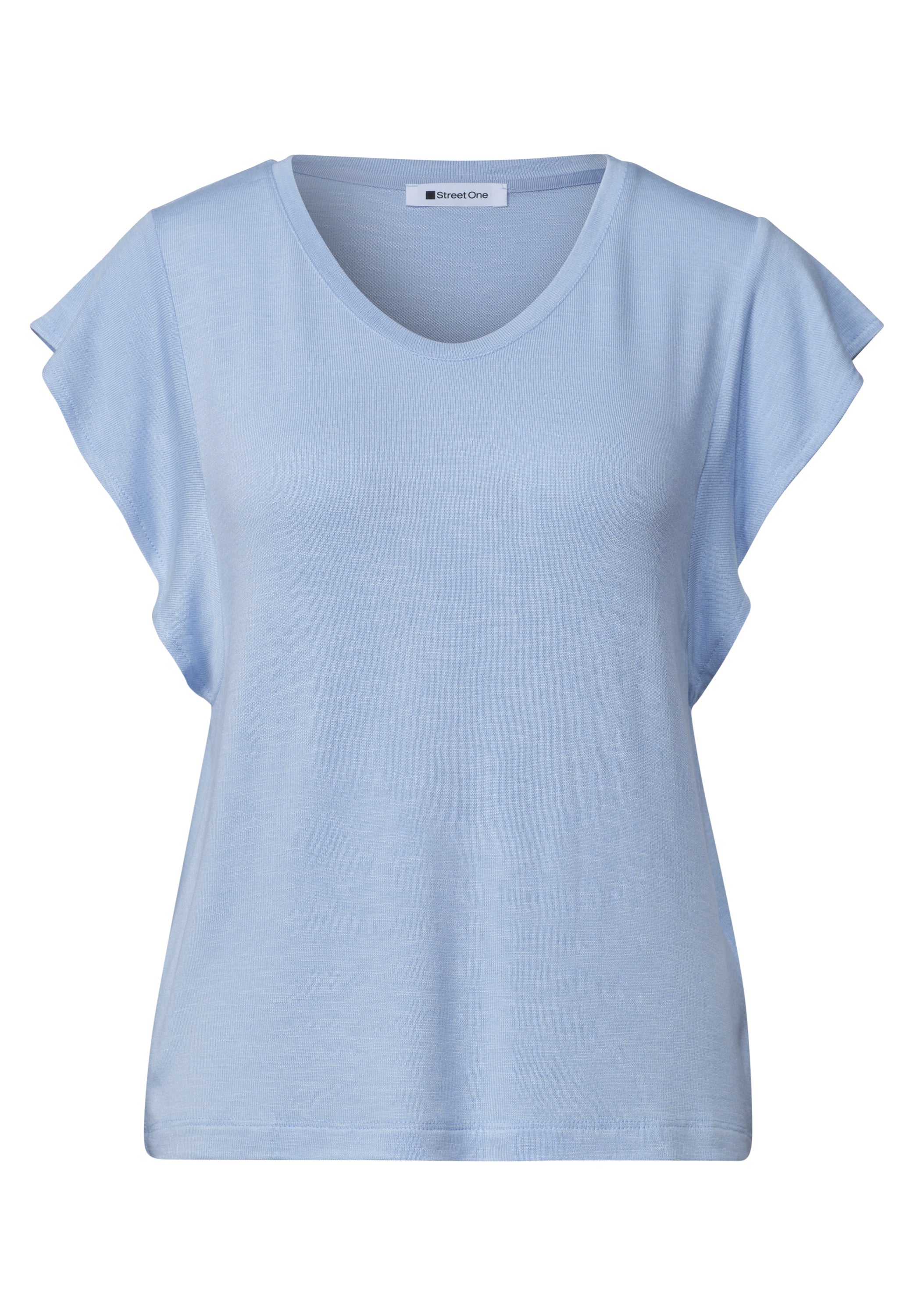 Shirt mit kurzen Volant-Ärmeln