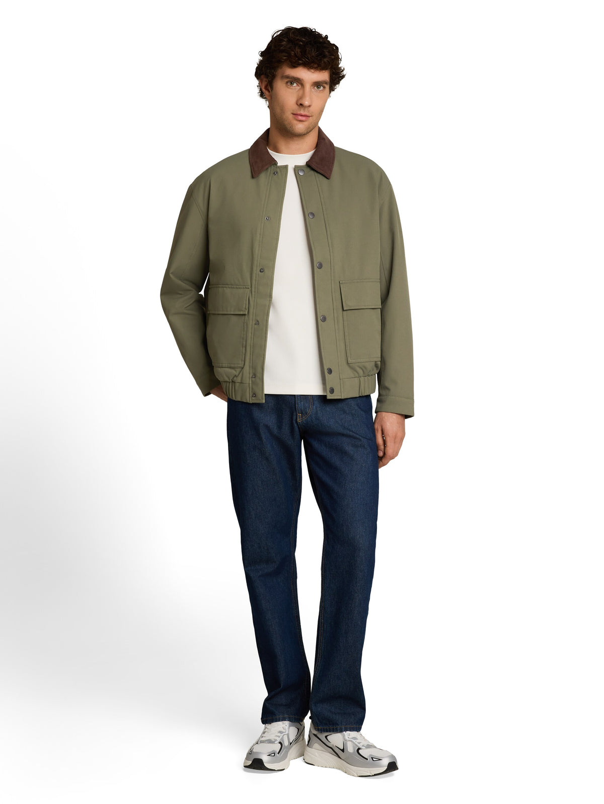 Blouson Jacke mit Cord-Kragen