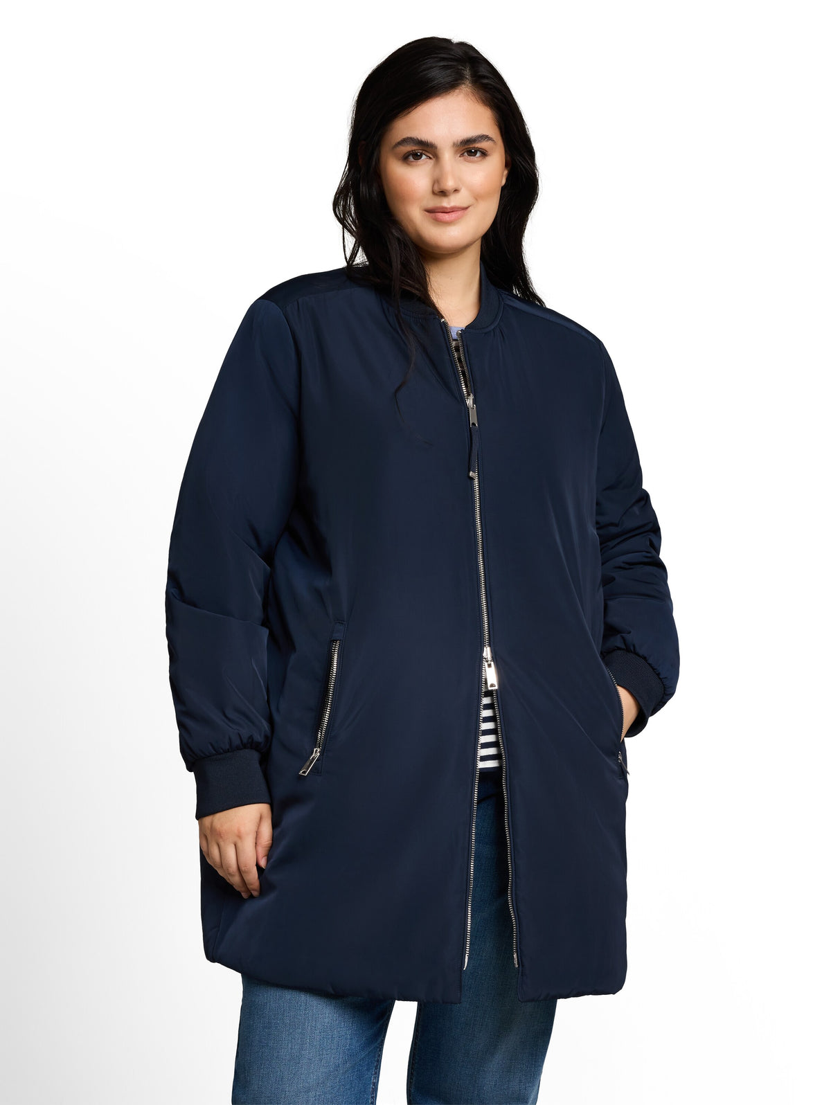 Plus Size - 2-in-1 Wendejacke mit Bomberkragen