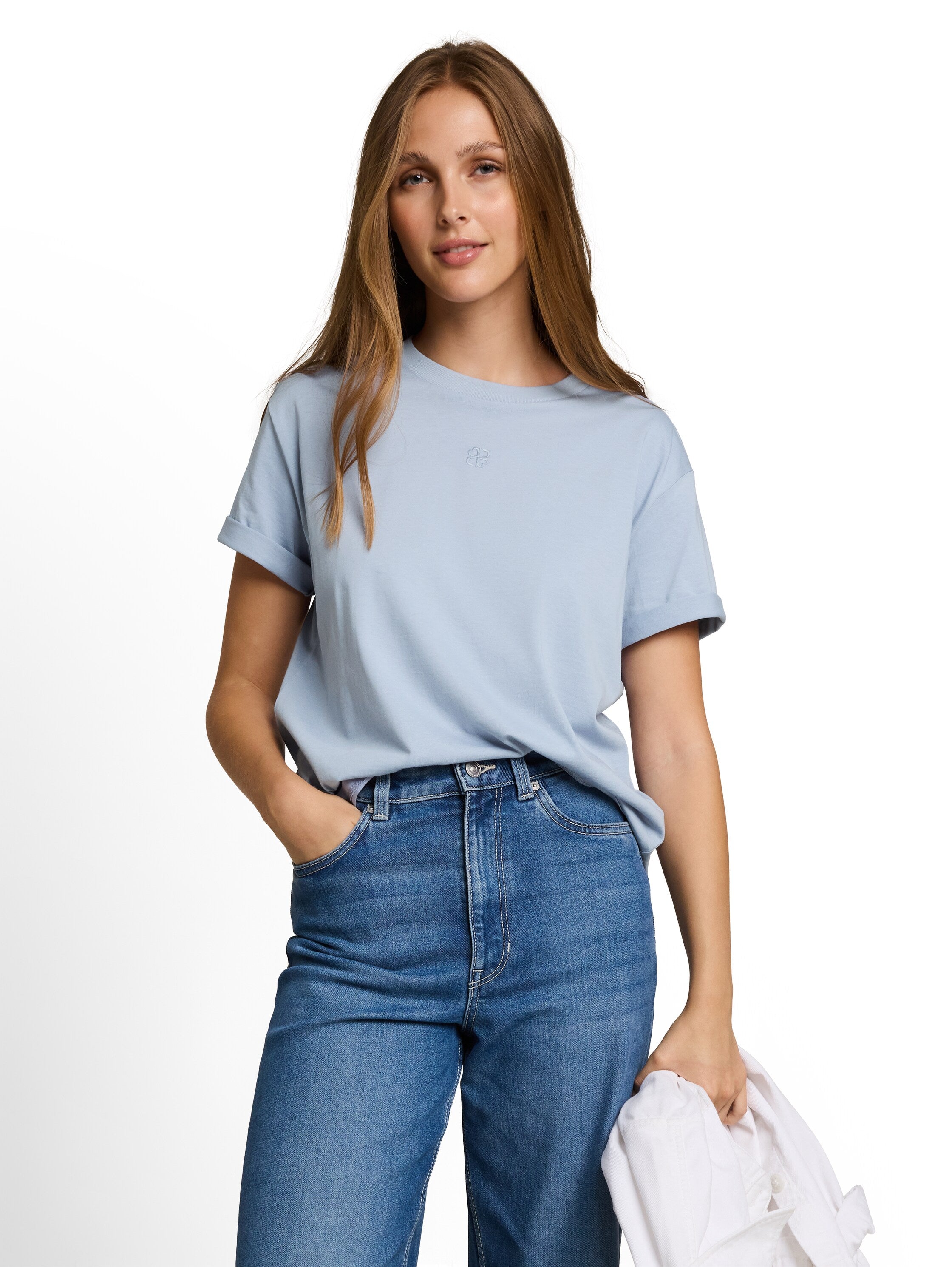 Boxy Fit T-Shirt mit Stickerei