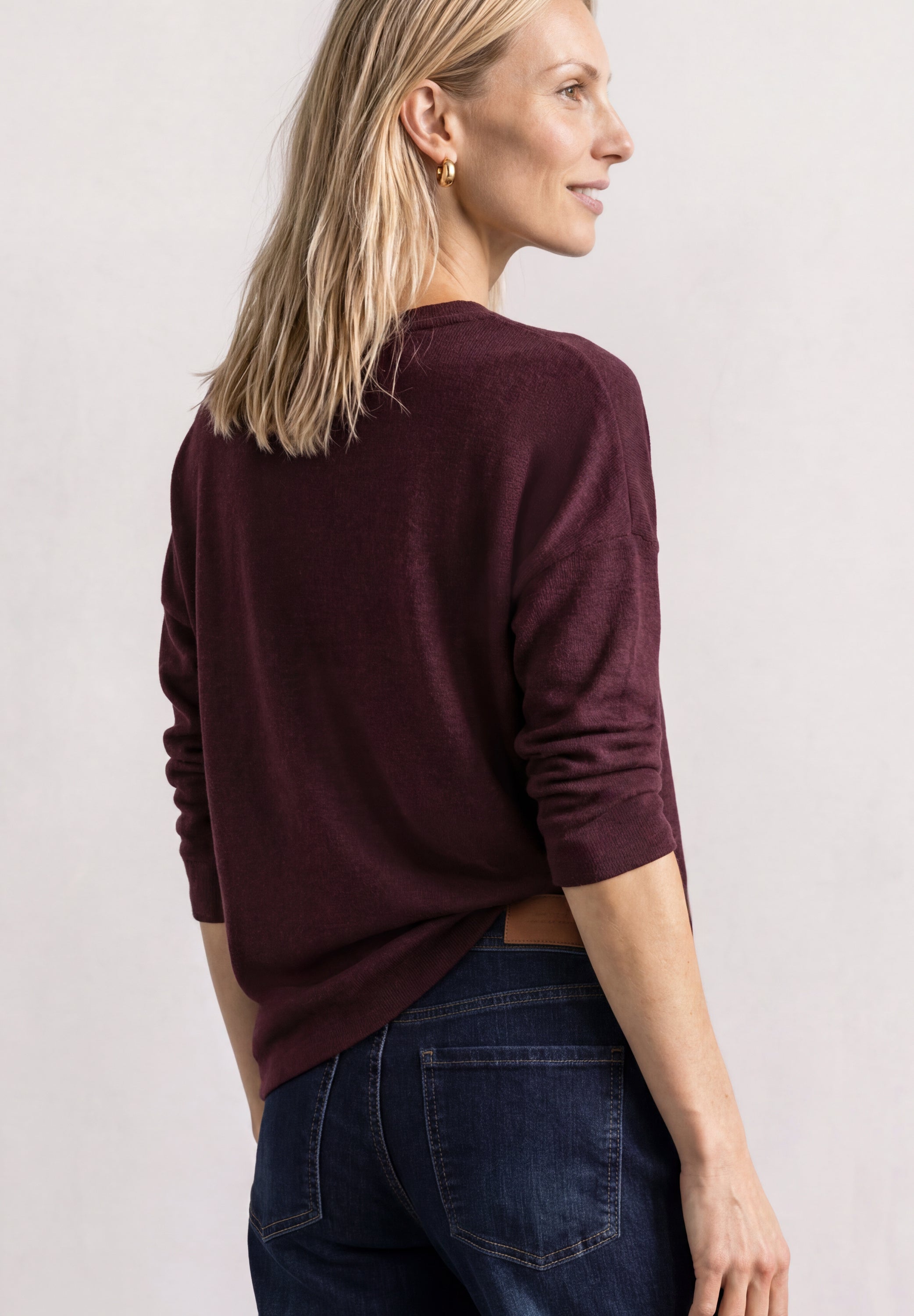 3/4-Arm Shirt in Strick-Optik