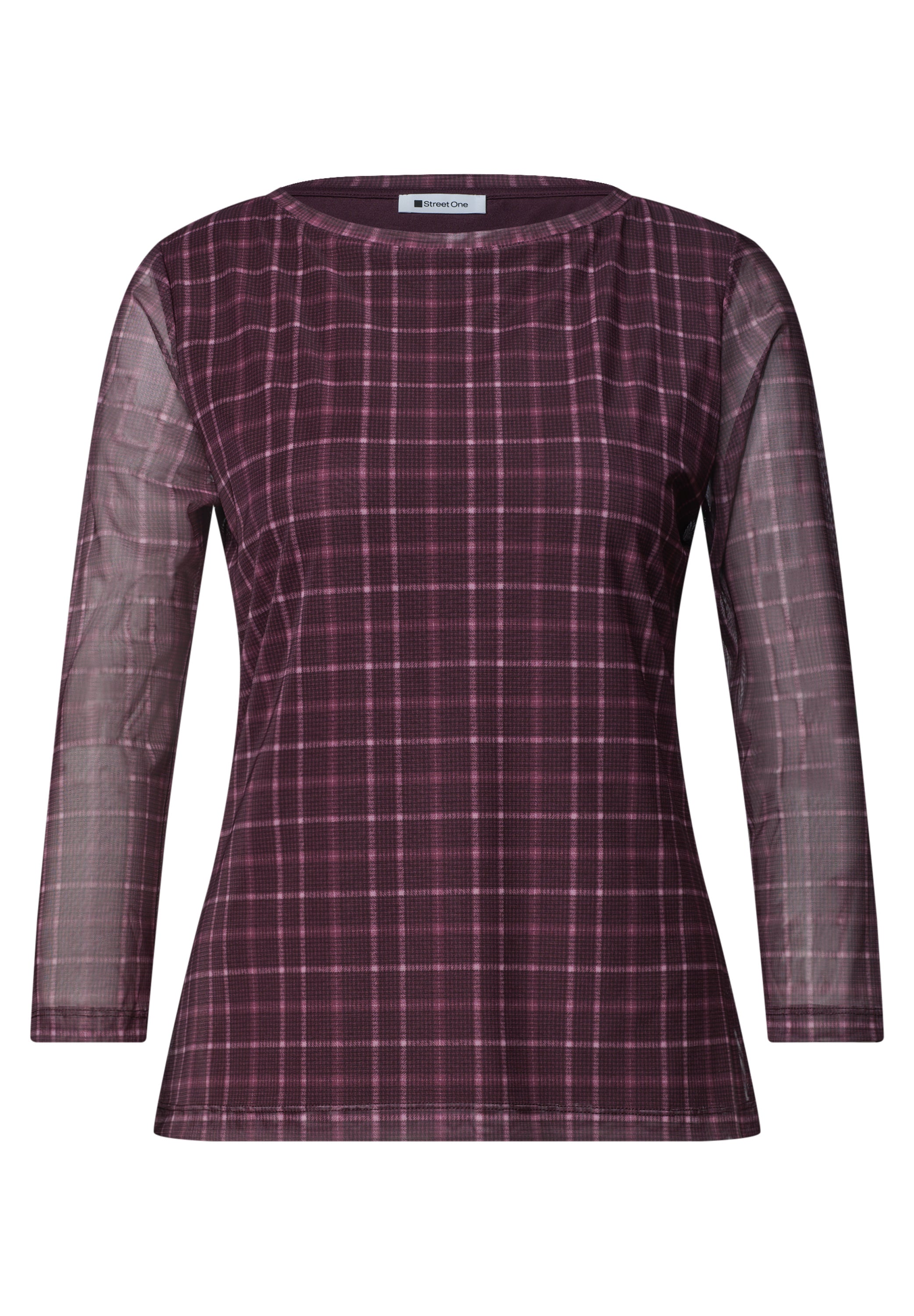 3/4-Arm Shirt aus Mesh mit Print