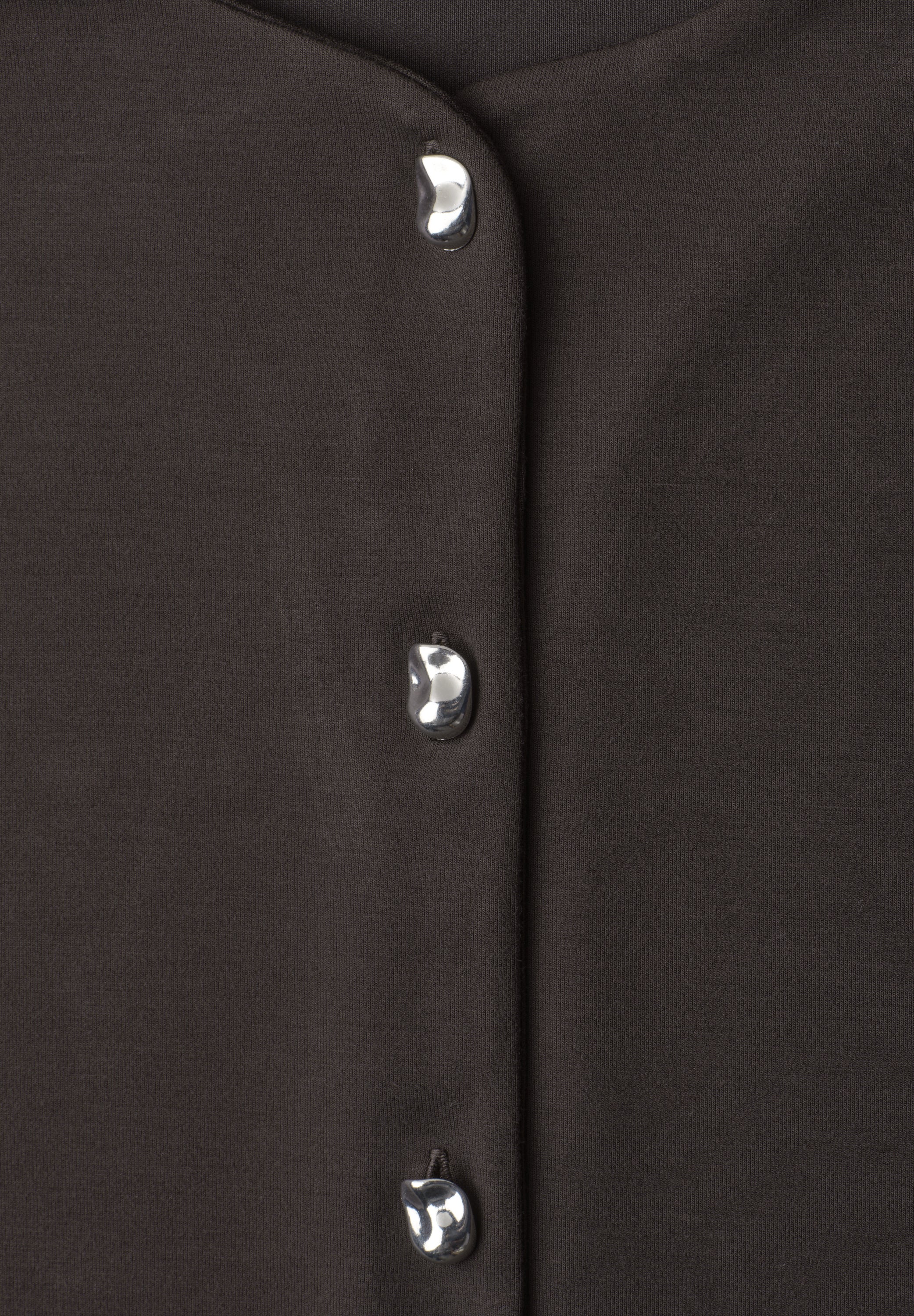 Strick-Look Jacke mit dekorativen Knöpfen