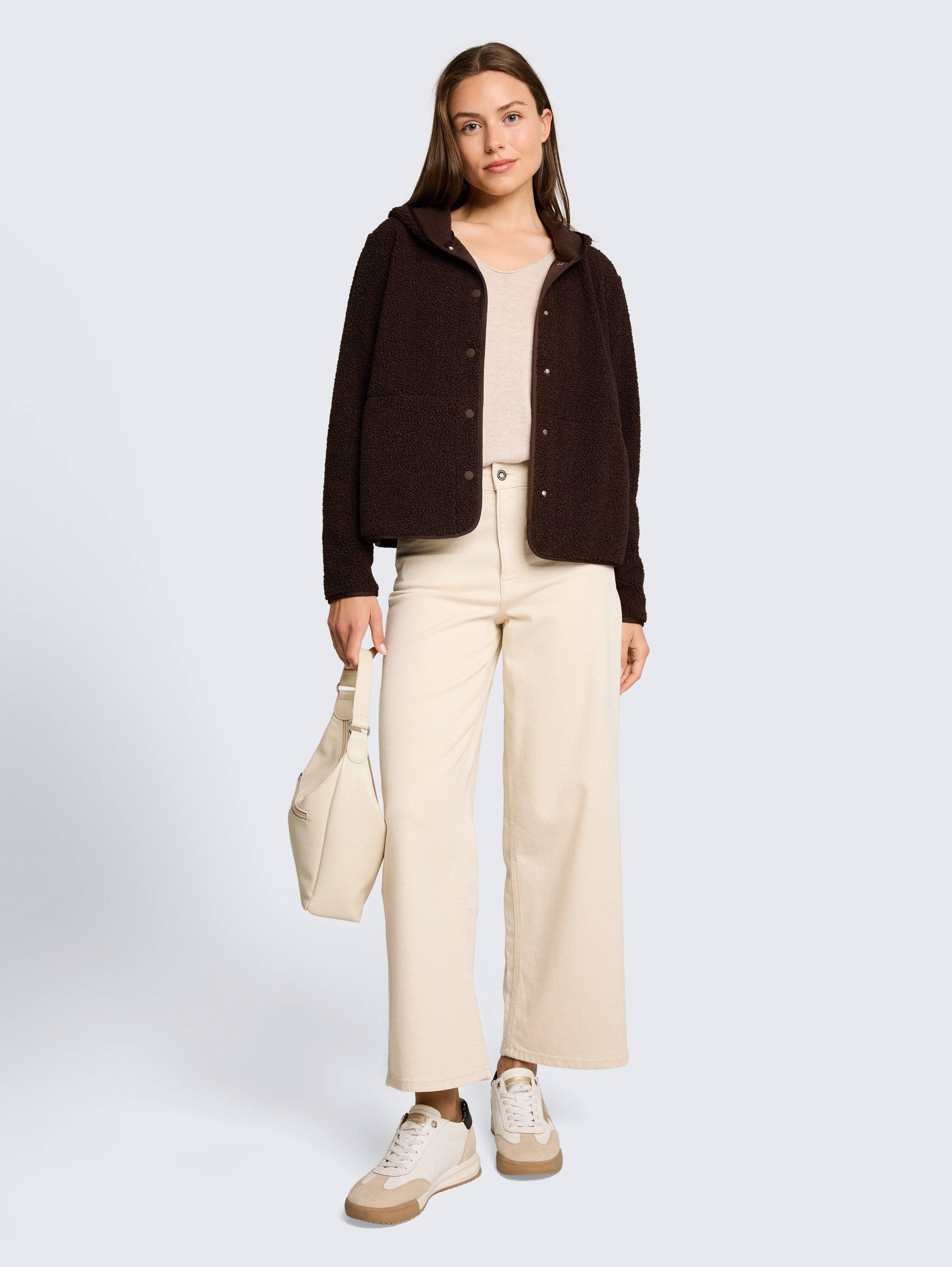 Teddy Sweatjacke mit Kapuze