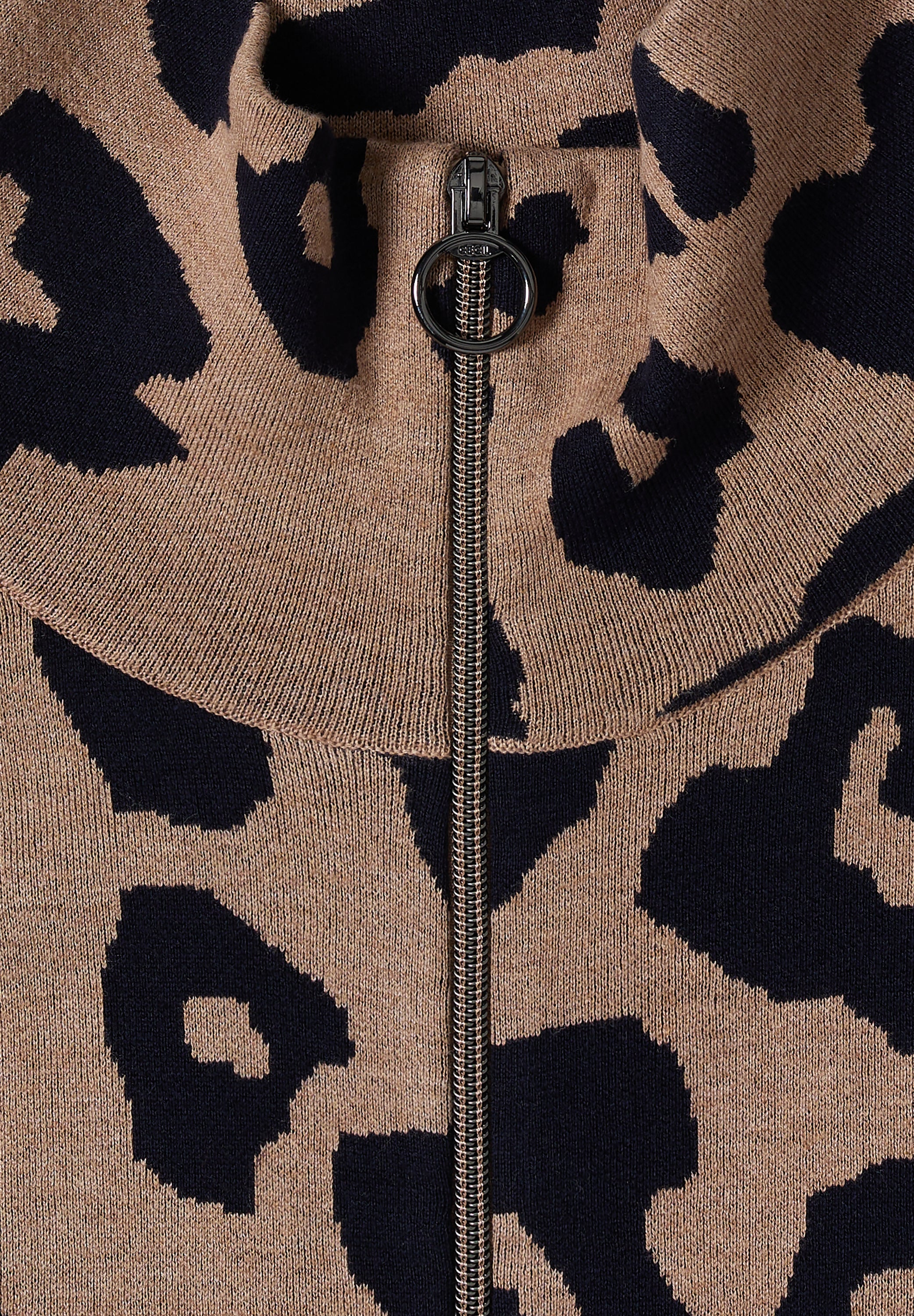 Doubleface Weste mit Kragen und Zipper
