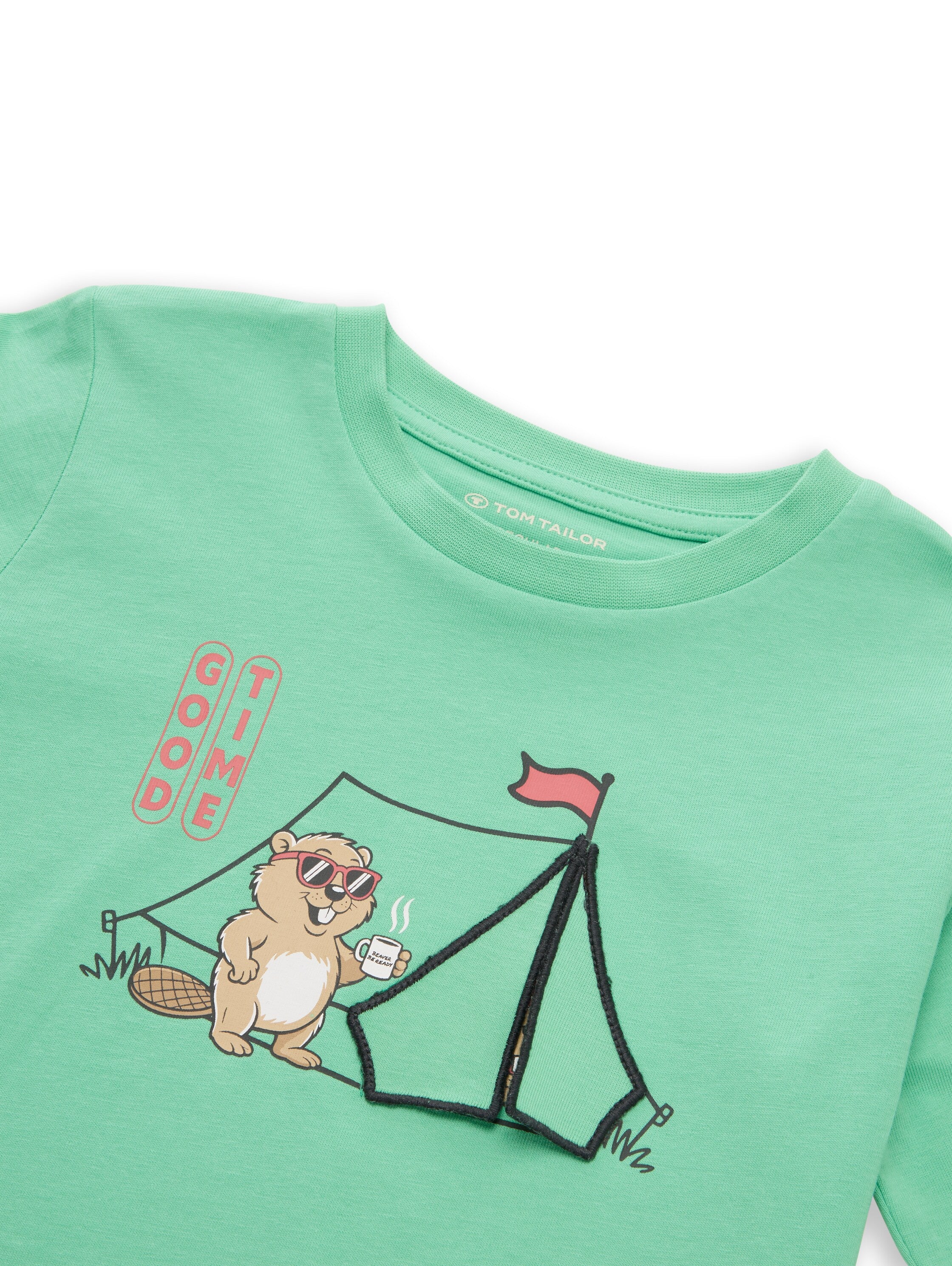 Langarmshirt mit Biber-Print