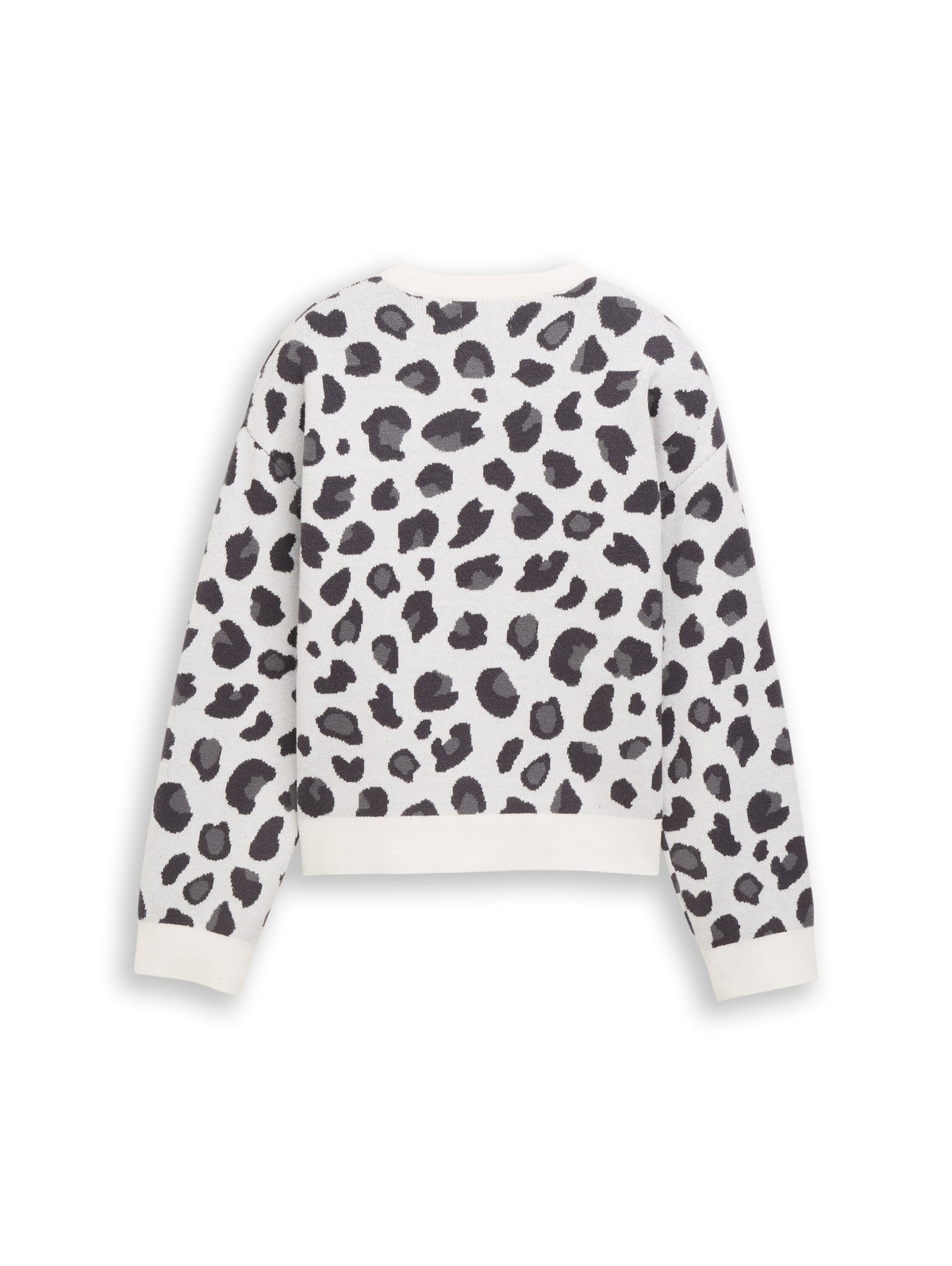 Jacquard Strickpullover mit Leo-Muster