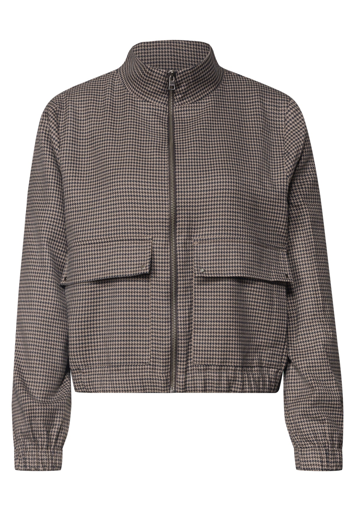 Jacke mit Houndstooth Muster und Zipper