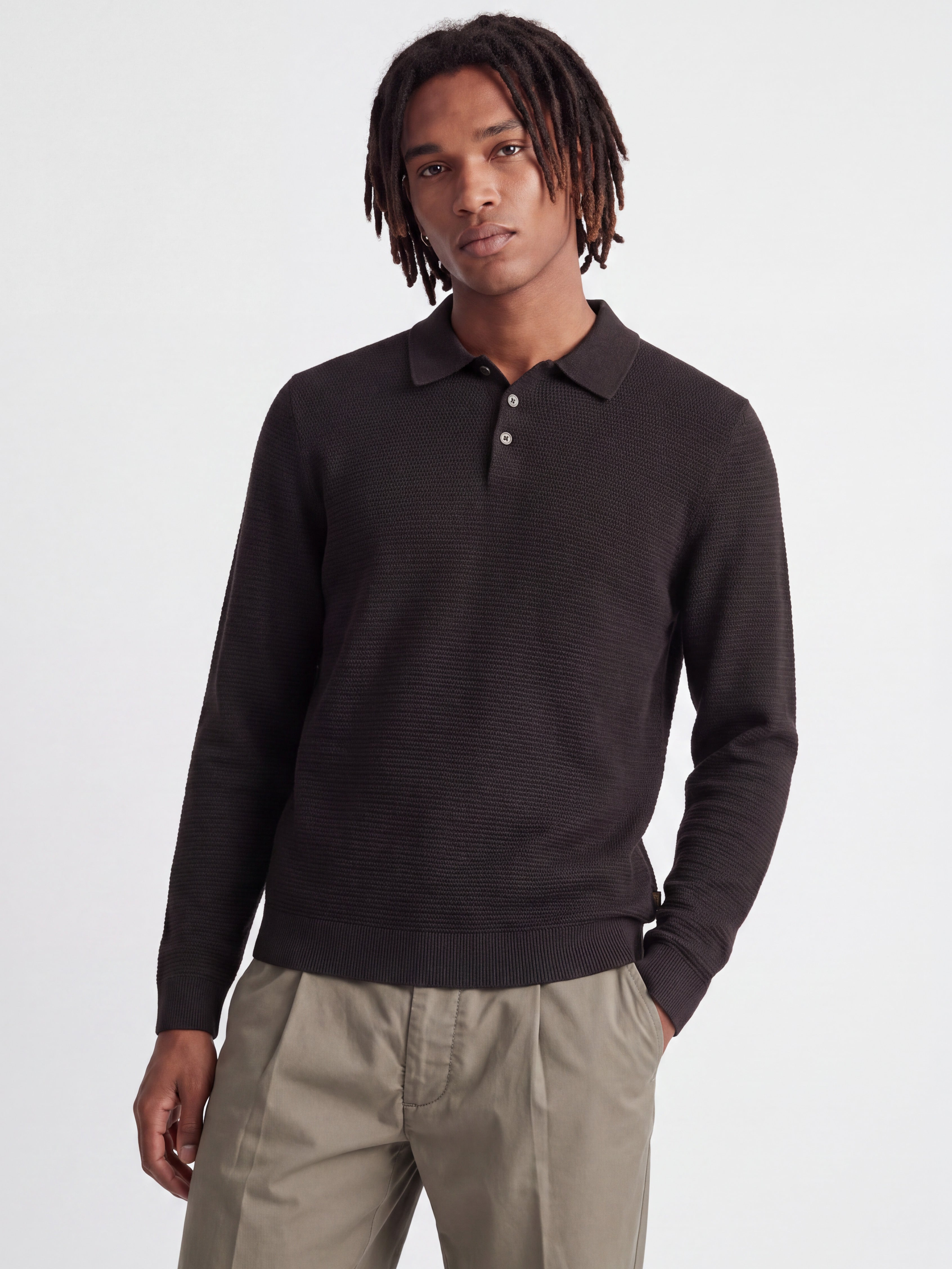 JPRBLURILEY KNIT POLO LS