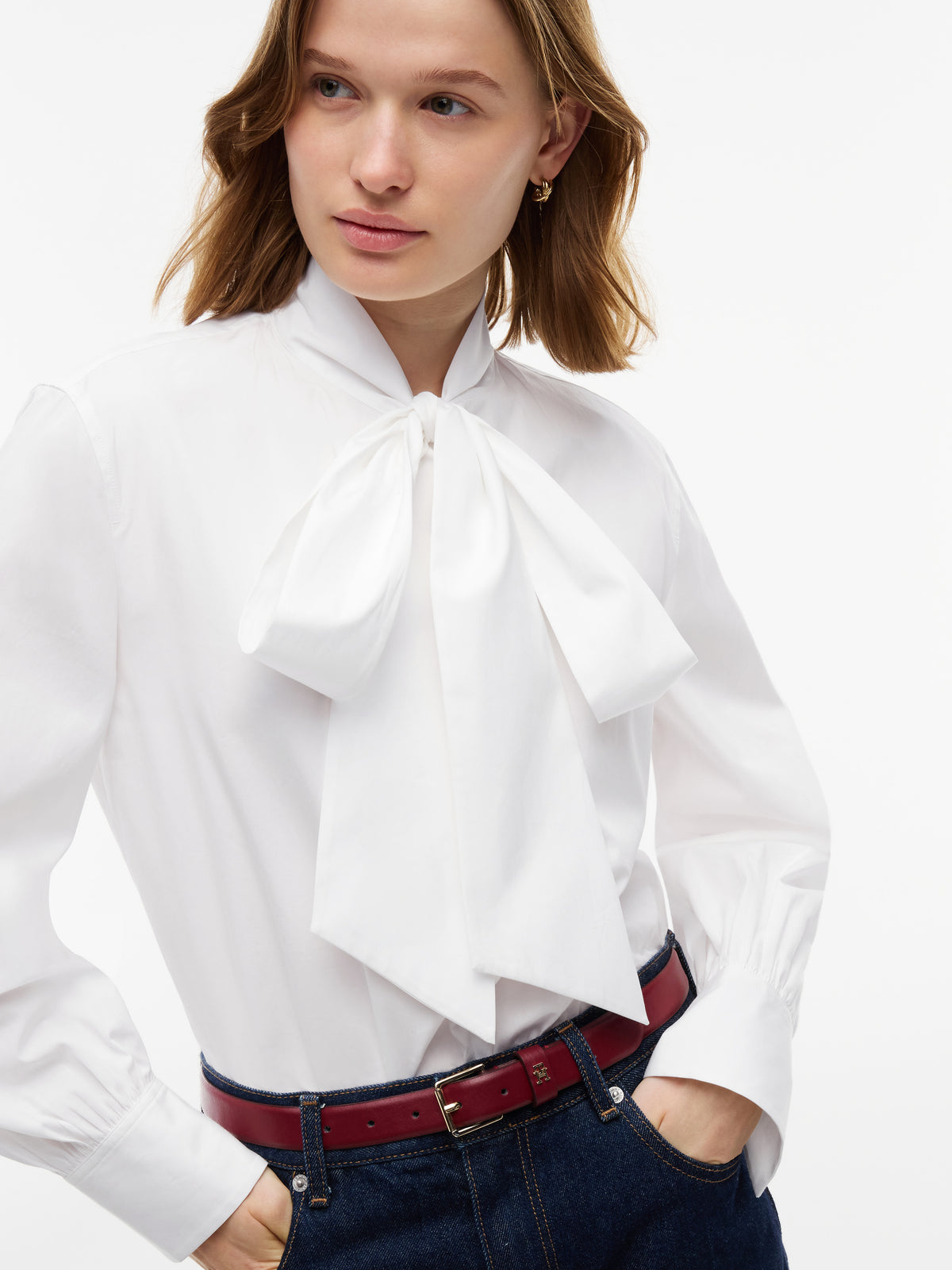POPLIN BOW TIE LS SHIRT